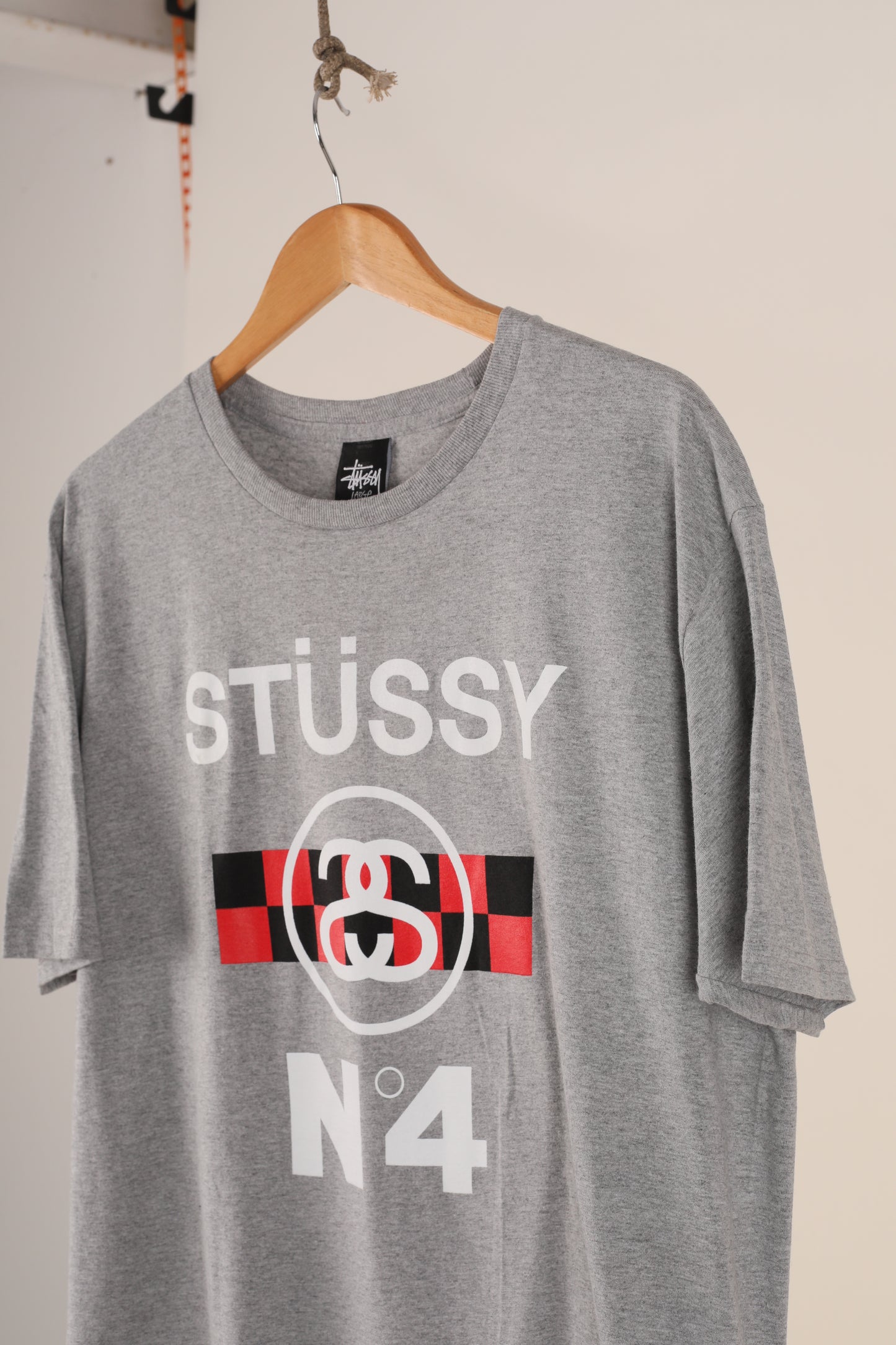 Deadstock Stussy No 4 Check tee (M,L,XL)