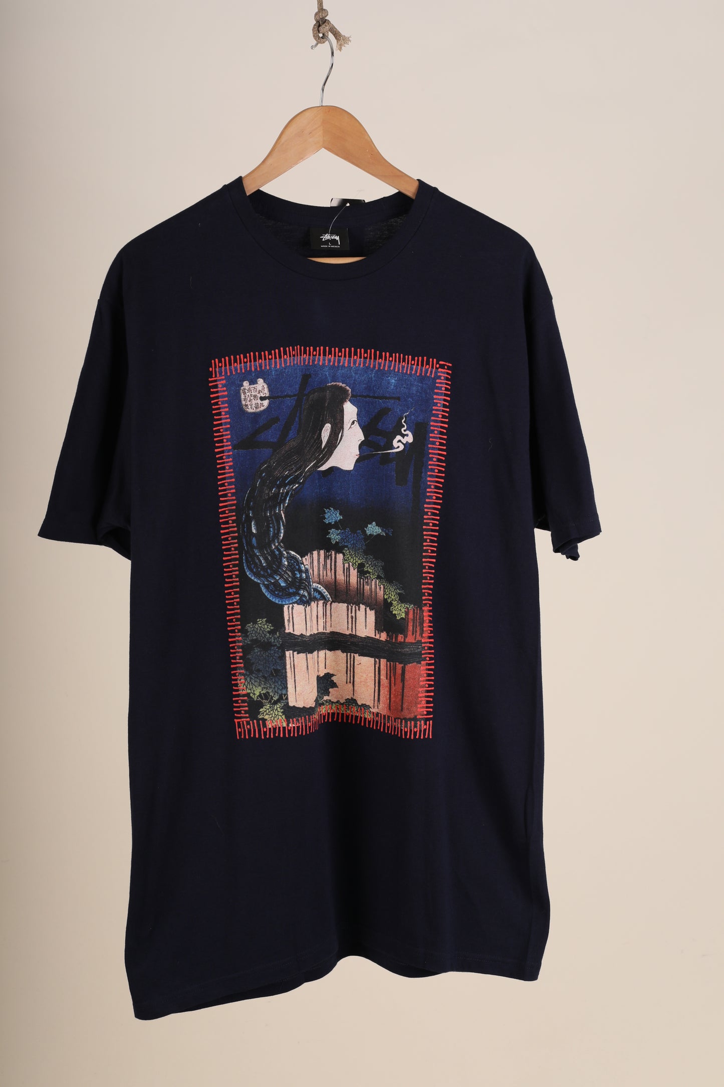 Deadstock Stussy Well Ghost Tee - Navy (L)