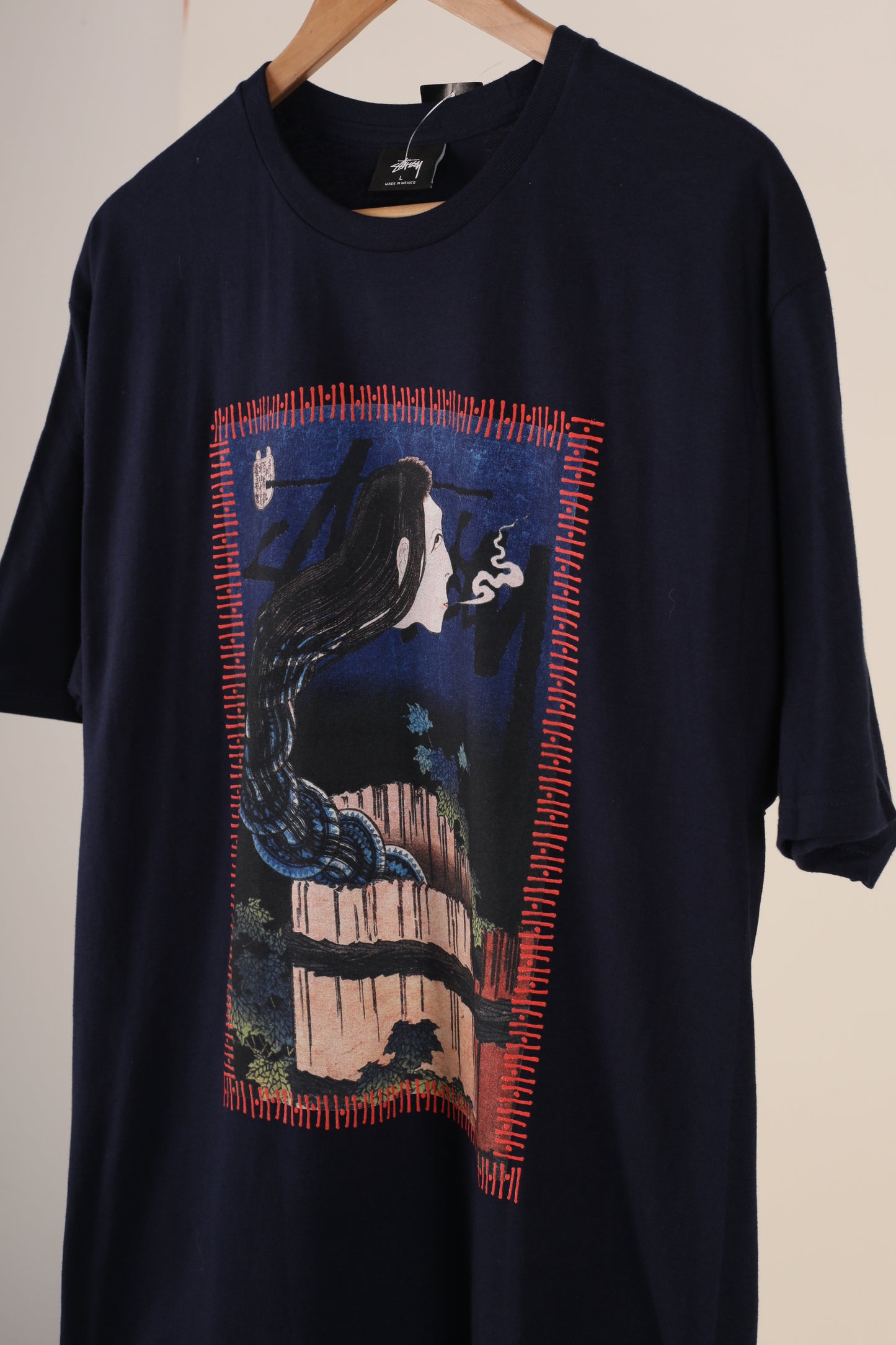 Deadstock Stussy Well Ghost Tee - Navy (L)