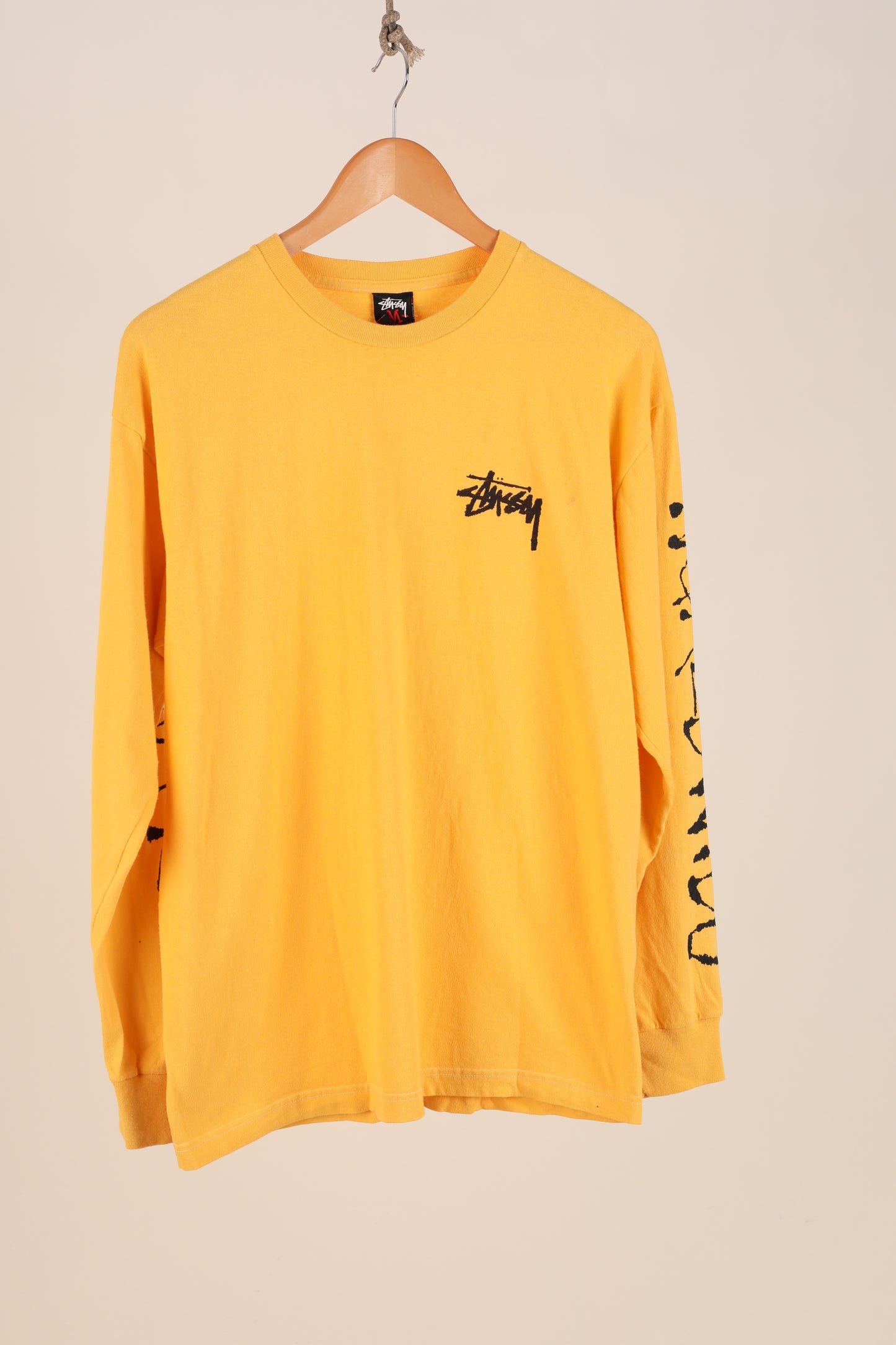 Deadstock Stussy Worldwide Long Sleeve tshirt - orange (M)