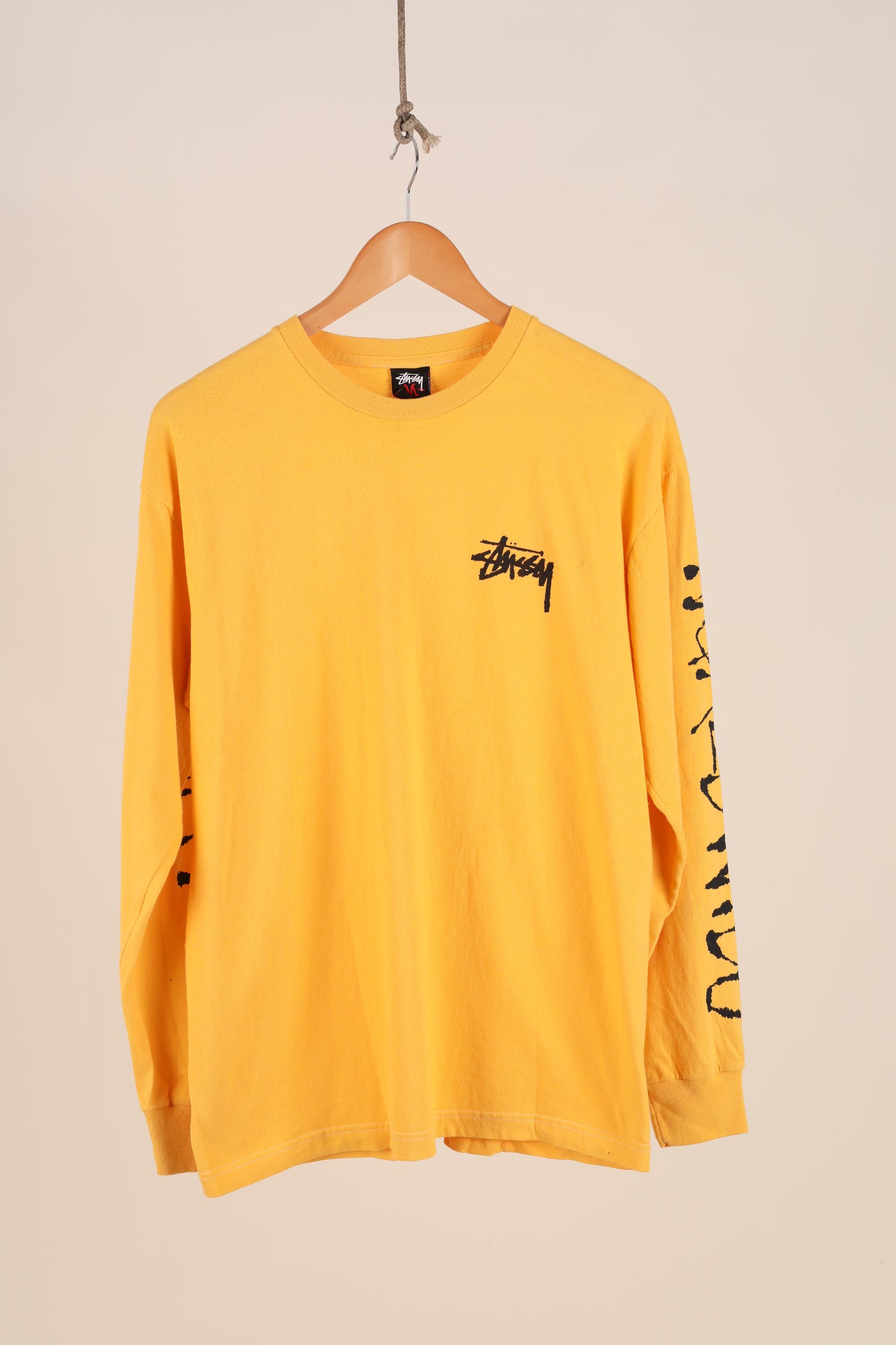 Deadstock Stussy Worldwide Long Sleeve tshirt - orange (M)