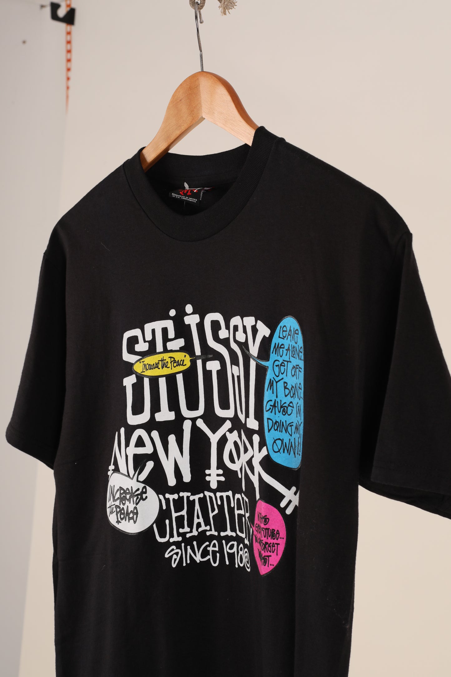 Deadstock Stussy Increase the Peace tshirt - Black (M)