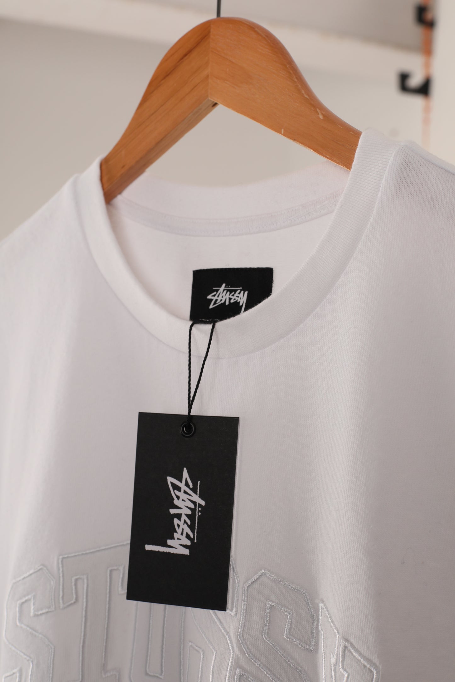 Deadstock Stussy Arch Crew tee - White (M)