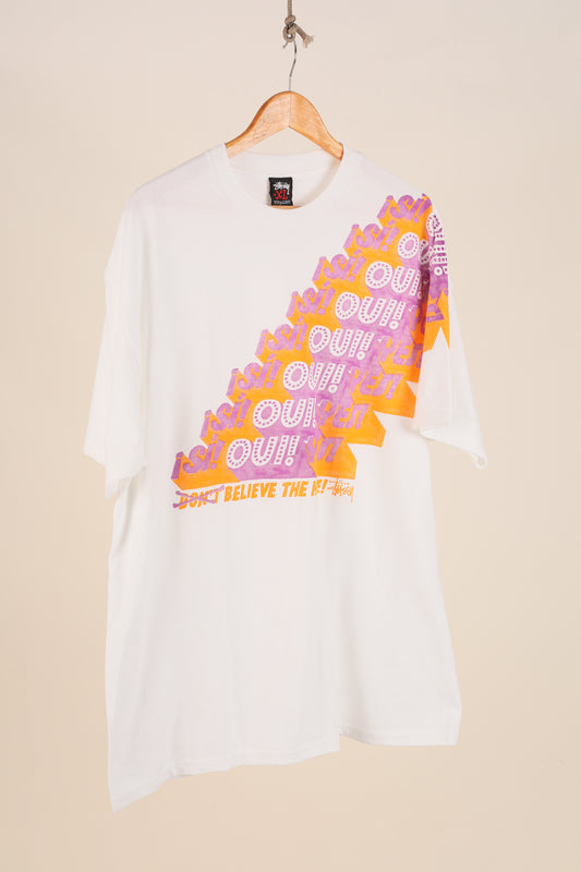 Deadstock Stussy Belive The Hype tee - White (XL)