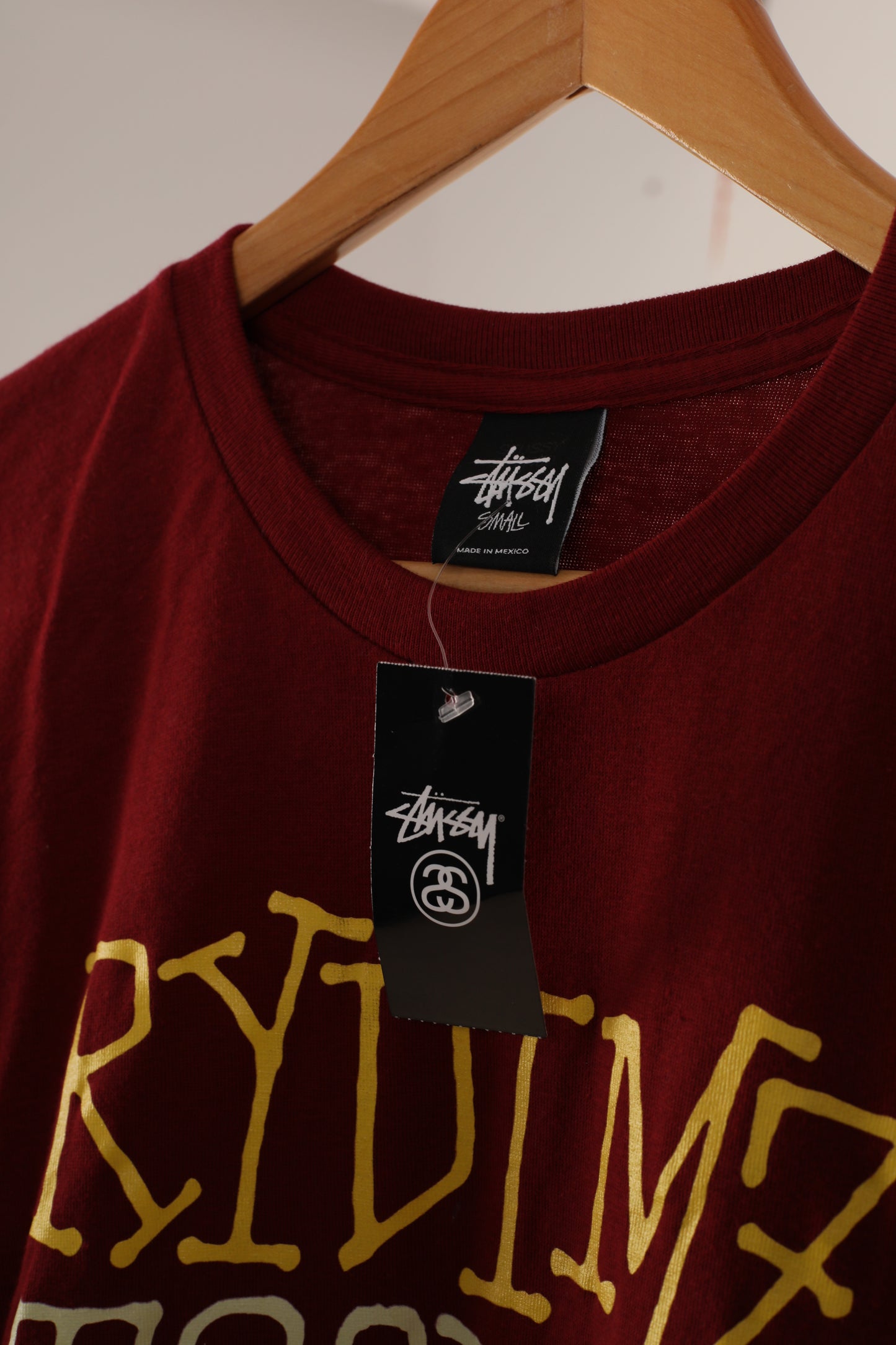 Deadstock Stussy Rydimz to spare tee - Maroon (S)