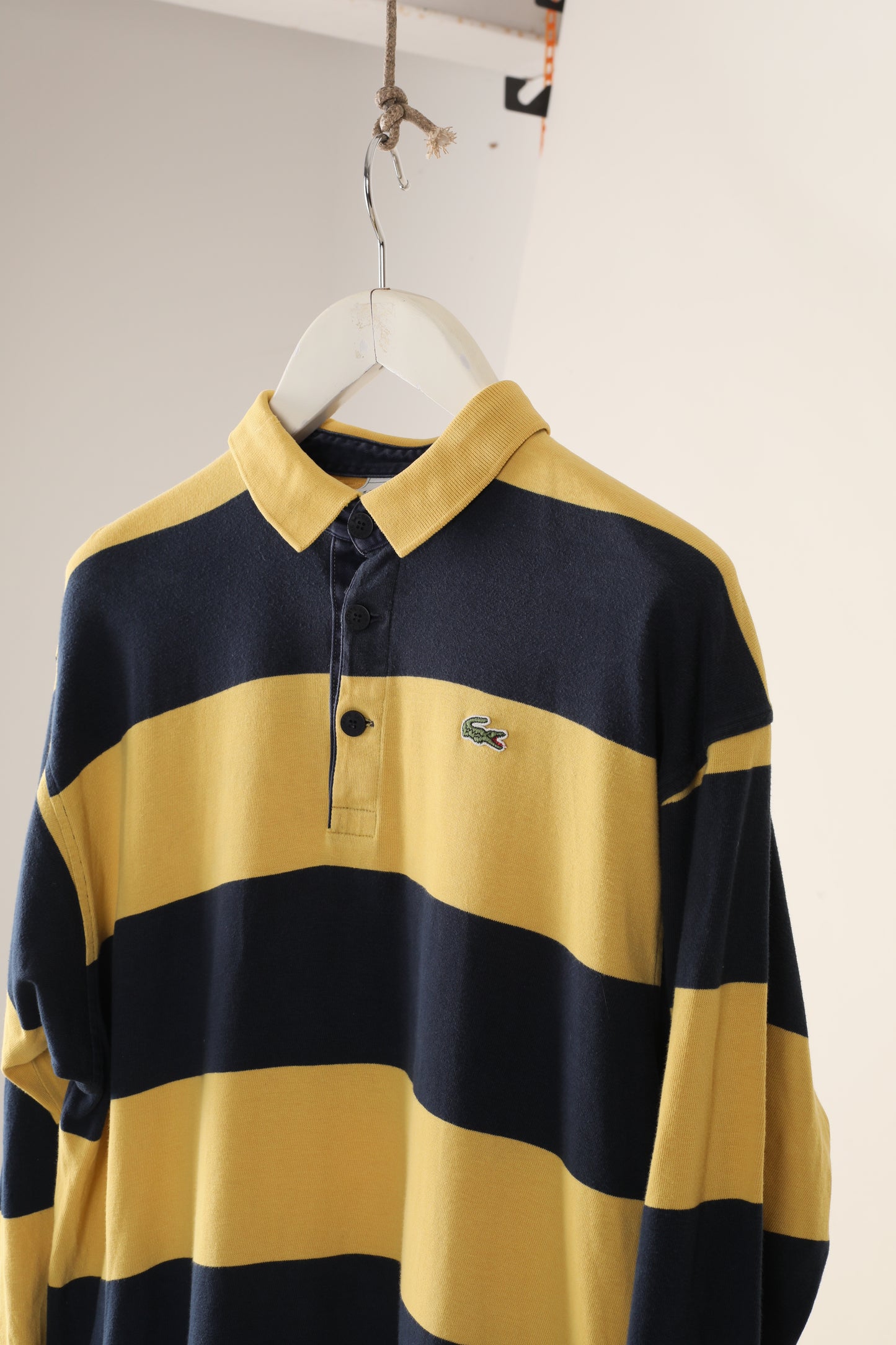 90s Lacoste stripe Rugby shirt (XL)