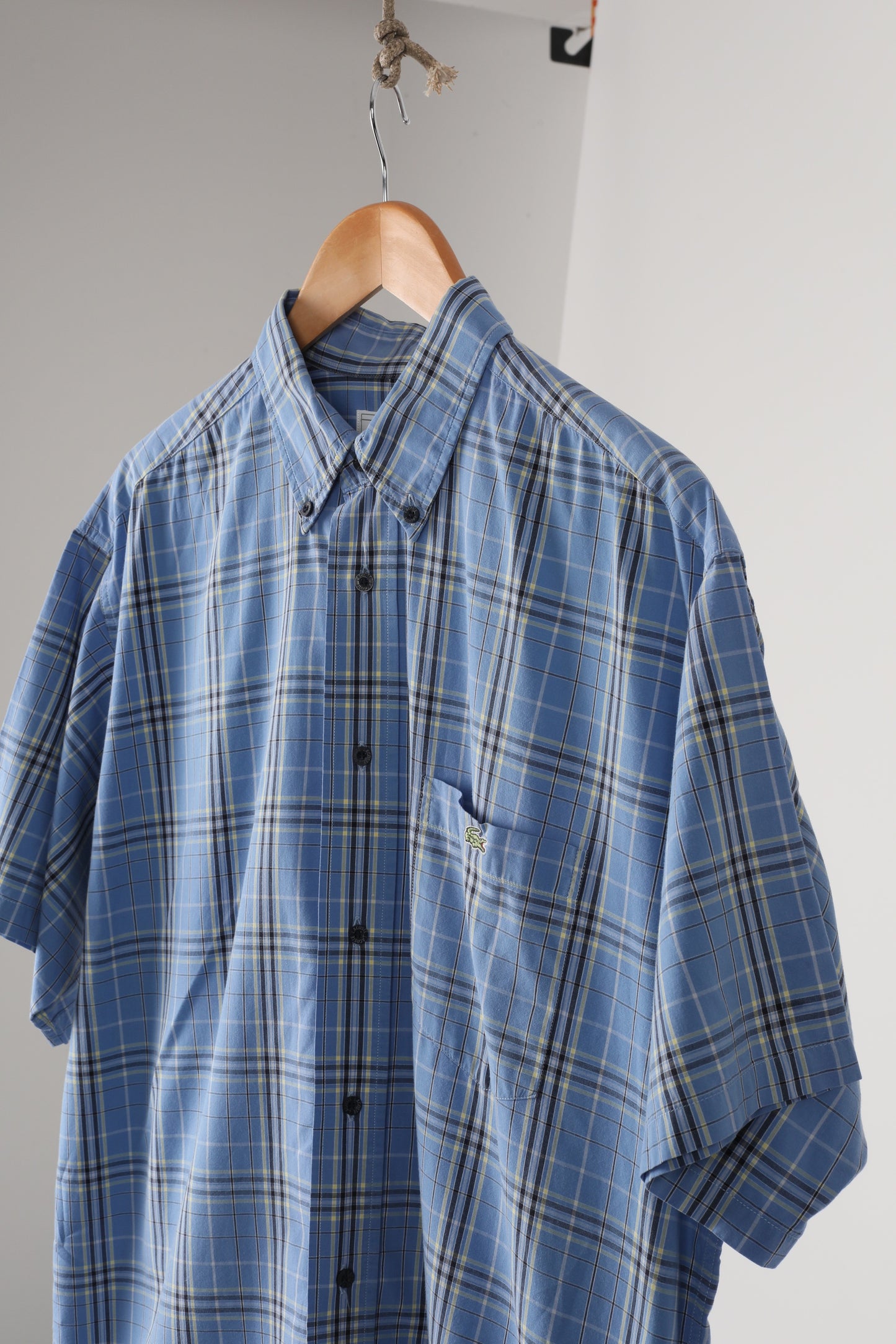 90s Lacoste Tartan short sleeve Oxford shirt (41)