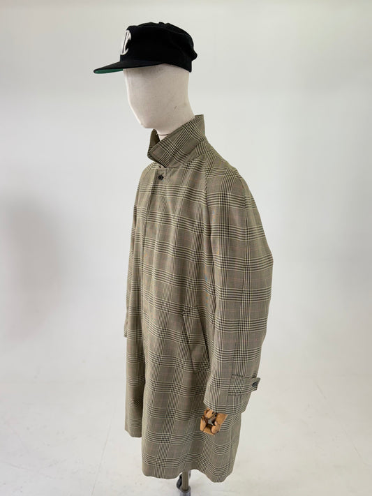 70s Aquascutum checked trench coat - 40”