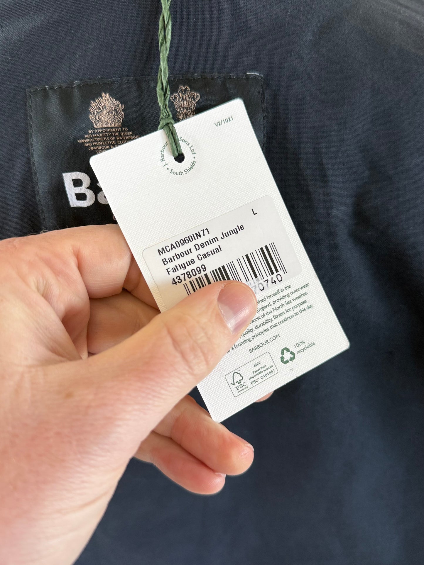 SS24 Barbour Denim Jungle Fatigue Jacket -BNWT (Large)