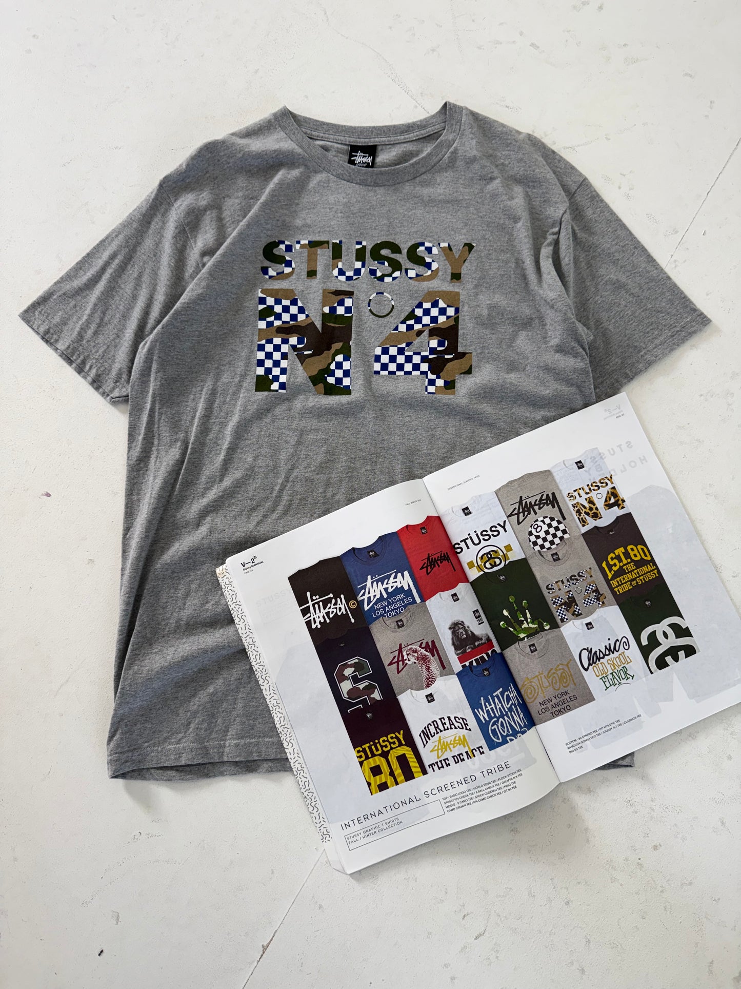 2013 Deadstock Stüssy No4 camo check tee (L/XL)