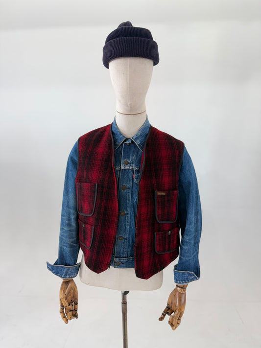 Vintage 90s Woolrich Made in USA buffalo check wool vest Medium