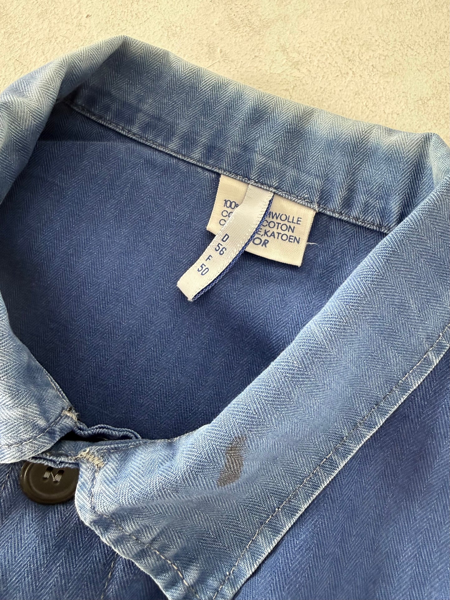Vintage HBT French Sanforized Herringbone cotton chore jacket XL