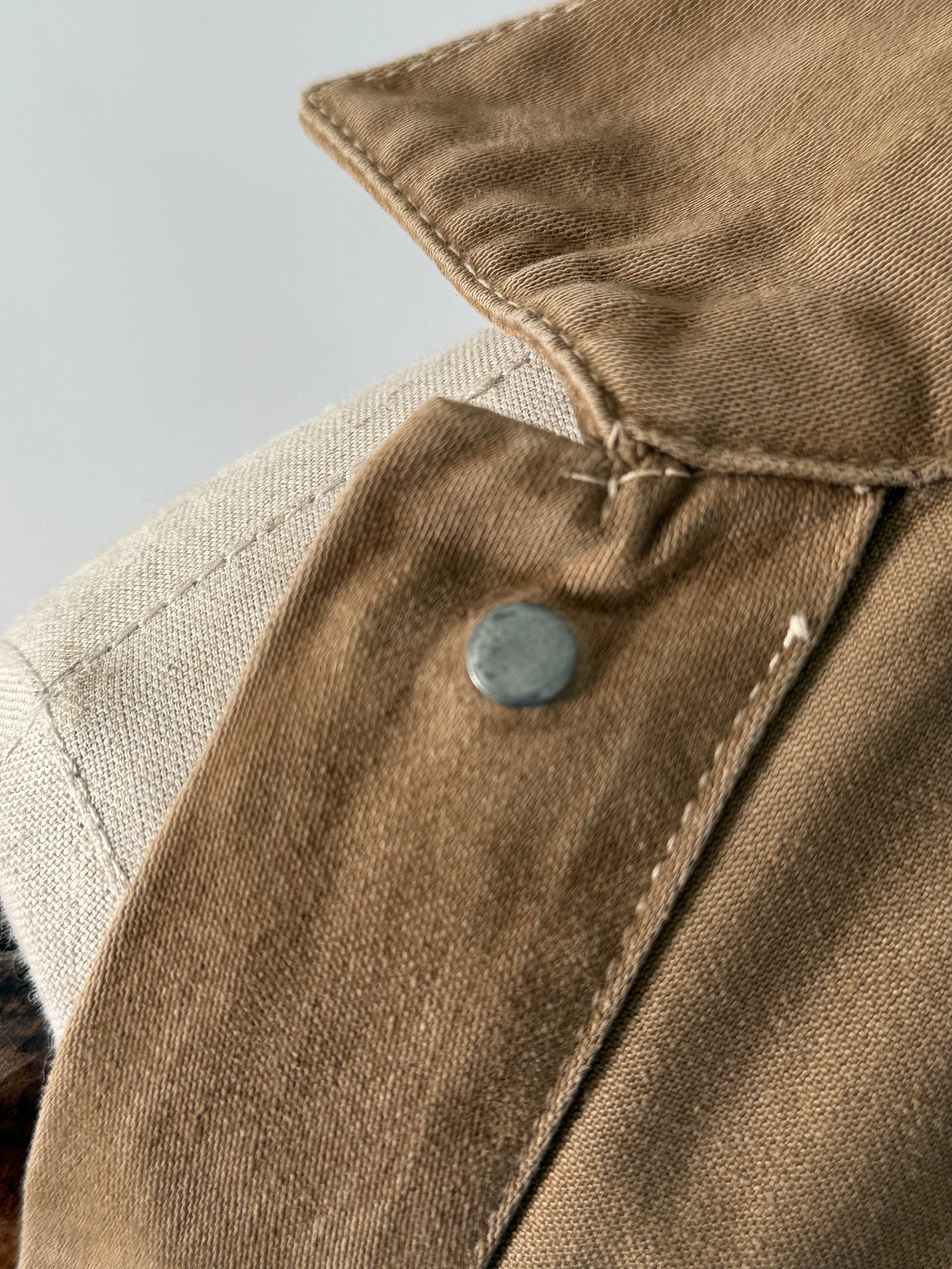 1970s Levi’s Big E white tab moleskin trucker jacket 38”