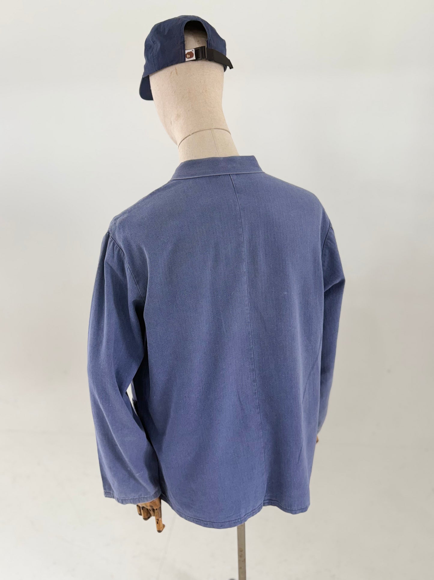 Vintage HBT Herringbone cotton blue worker jacket - XL