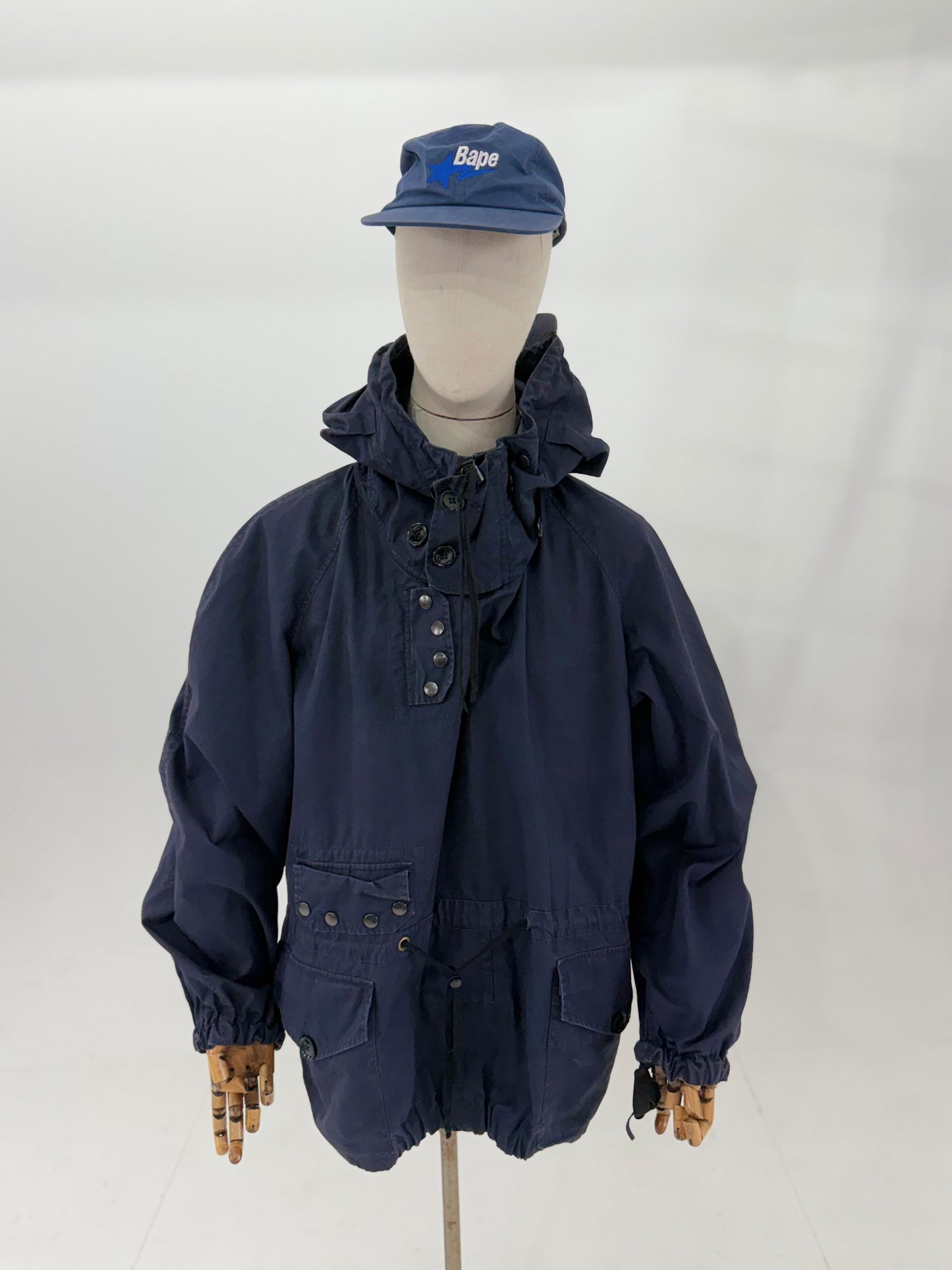 1980s Royal Navy deck smock Ventile cotton XXL