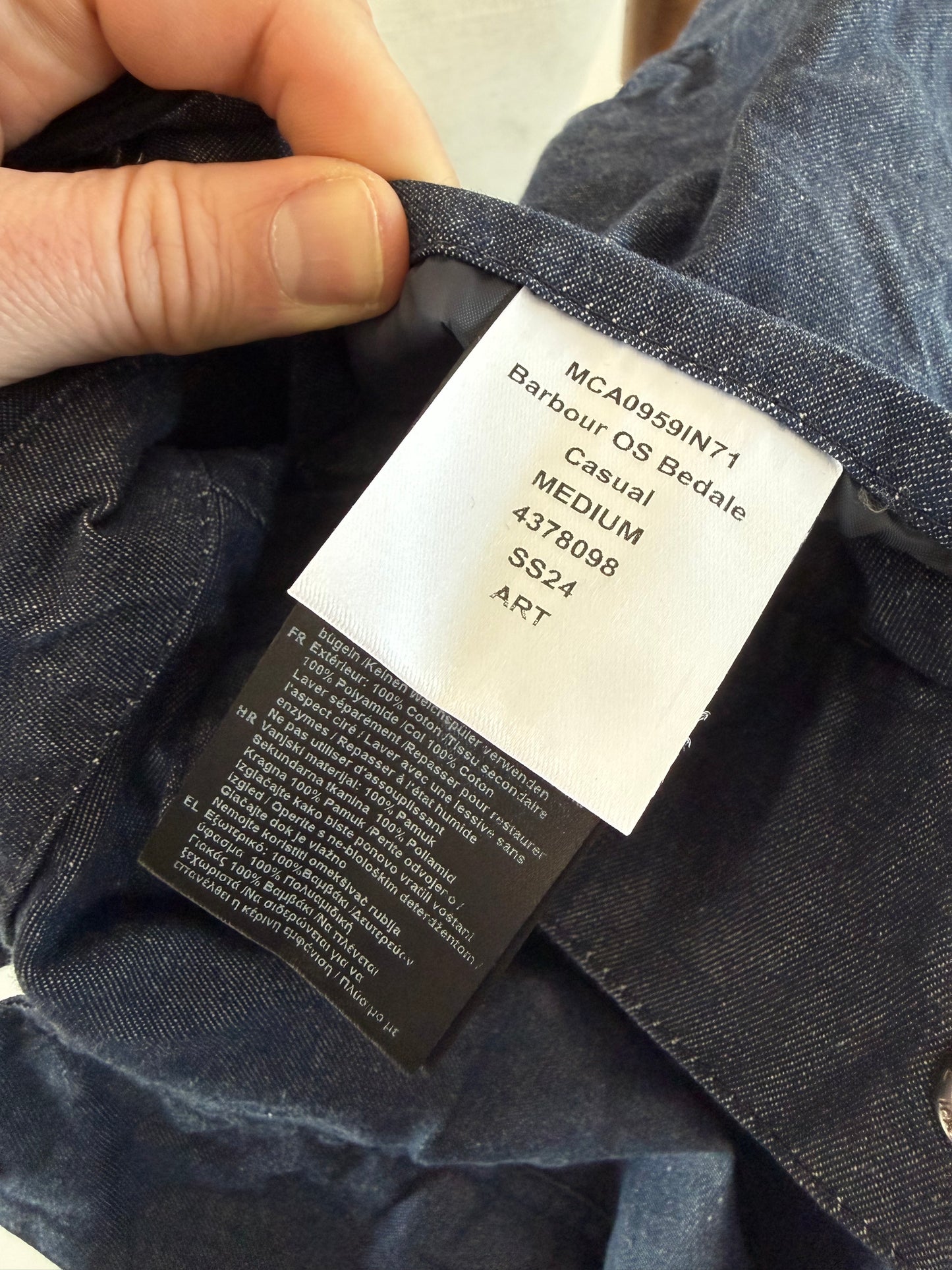 SS24 Barbour Bedale denim jacket- (BNWT) Medium
