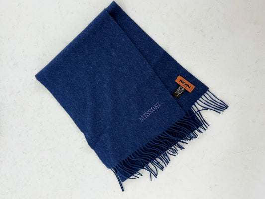 Missoni large wool scarf Made in Italy Blue