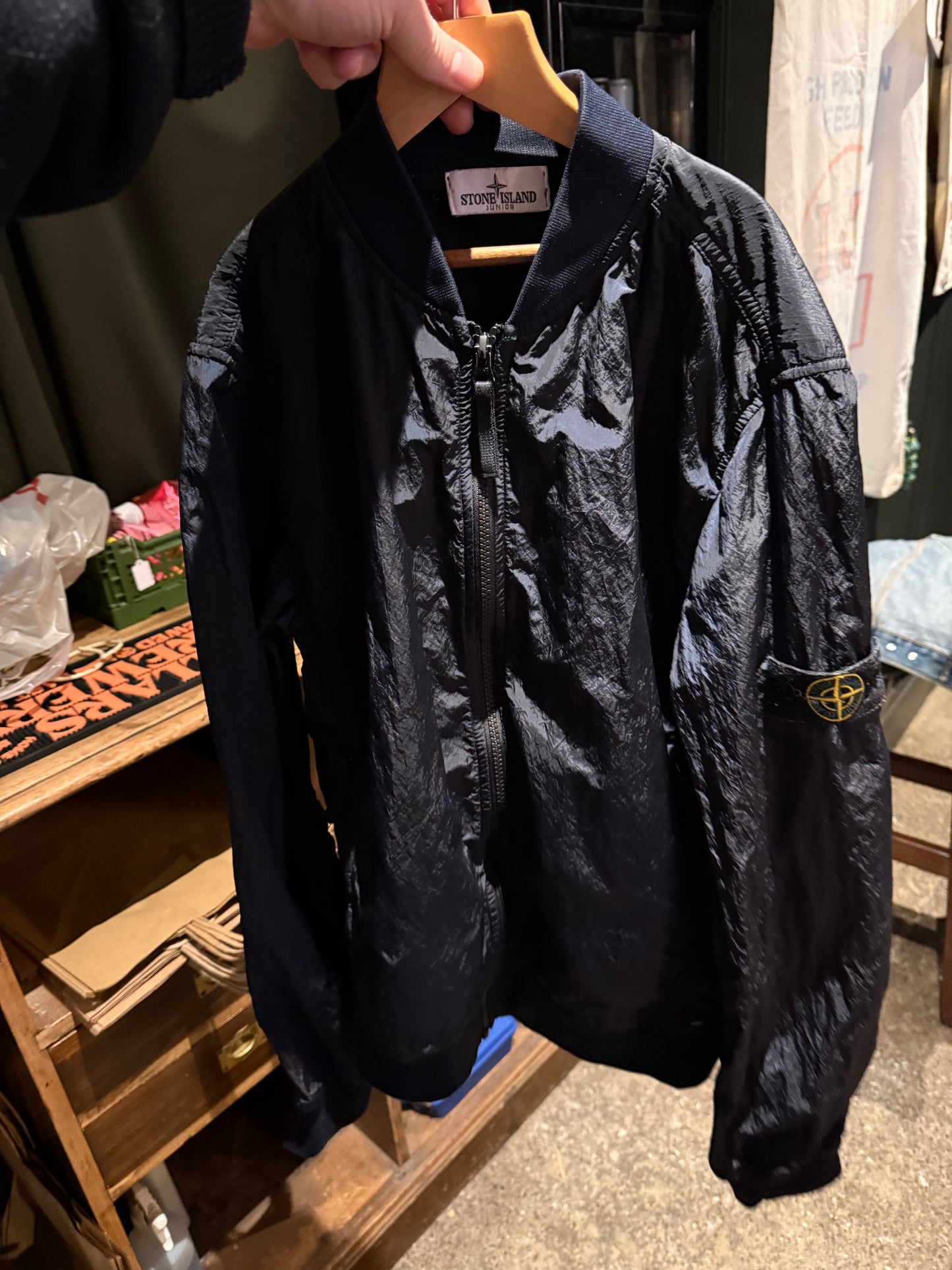 Stone Island Junior nylon metal shimmer bomber jacket (Age 14)