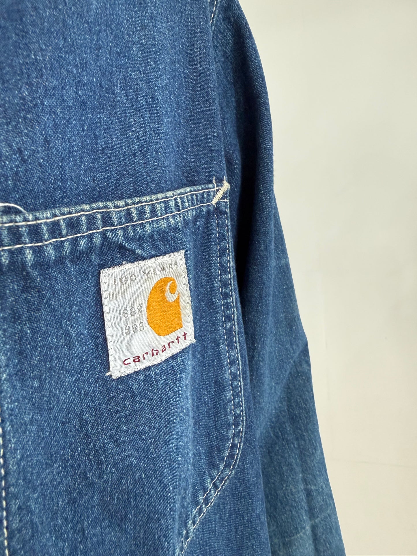 1989 Carhartt 100th Anniversary denim chore jacket Medium