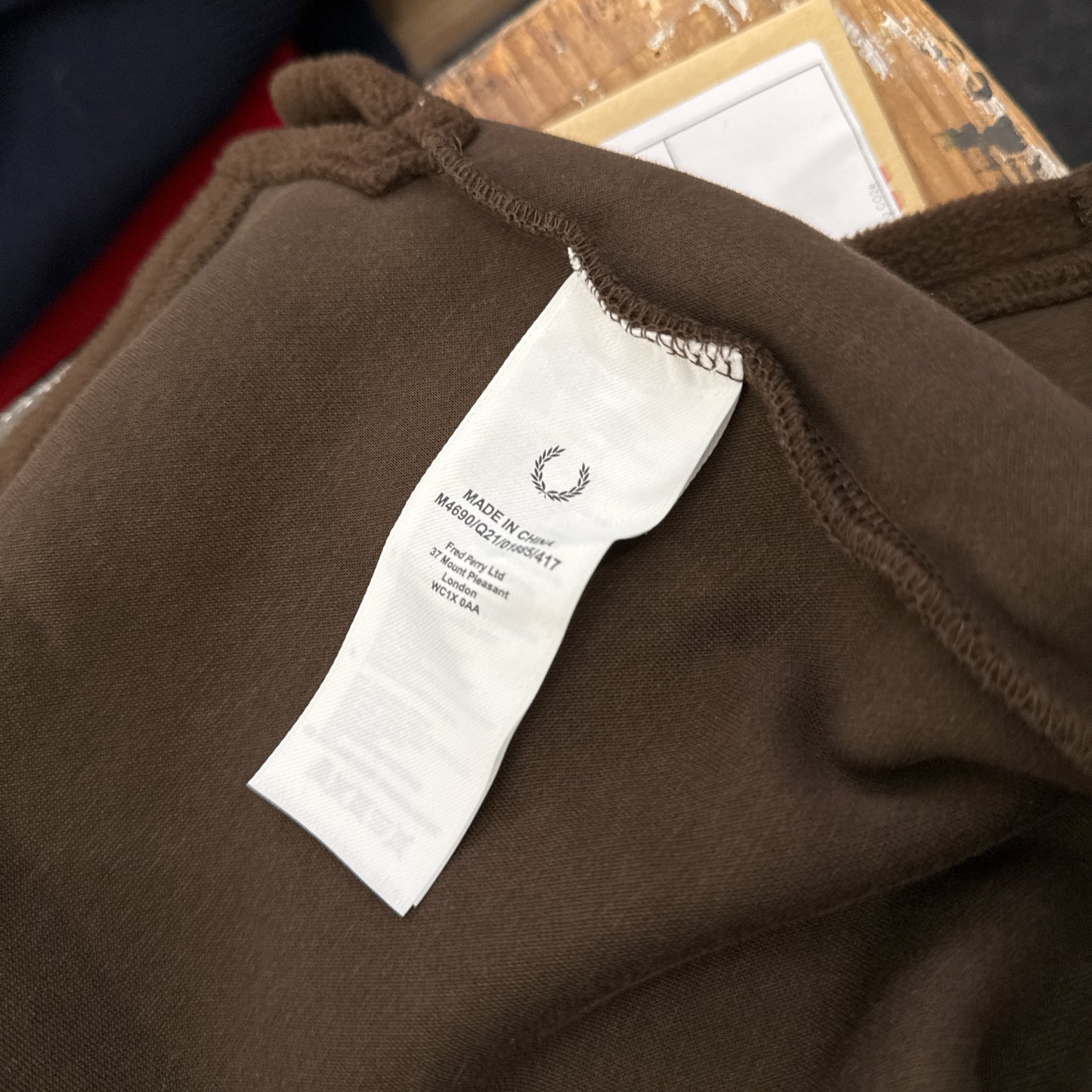 Fred Perry Chocolate brown fleece overshirt (XL)