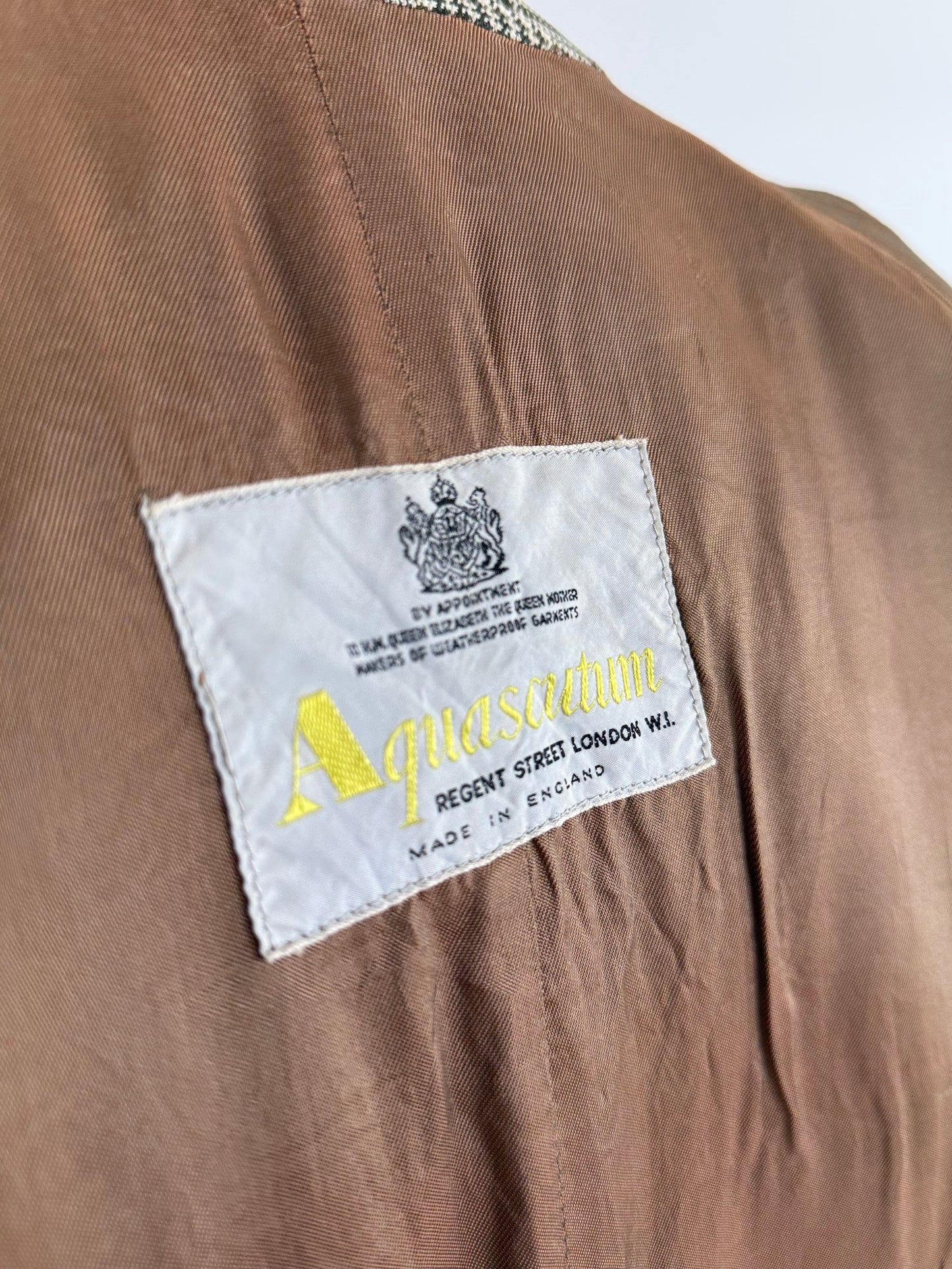 70s Aquascutum checked trench coat - 40”