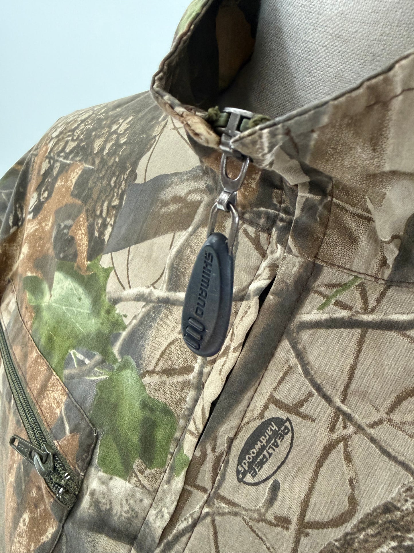 Vintage 90s Shimano Tribal XT real tree camo fishing shirt (Medium)