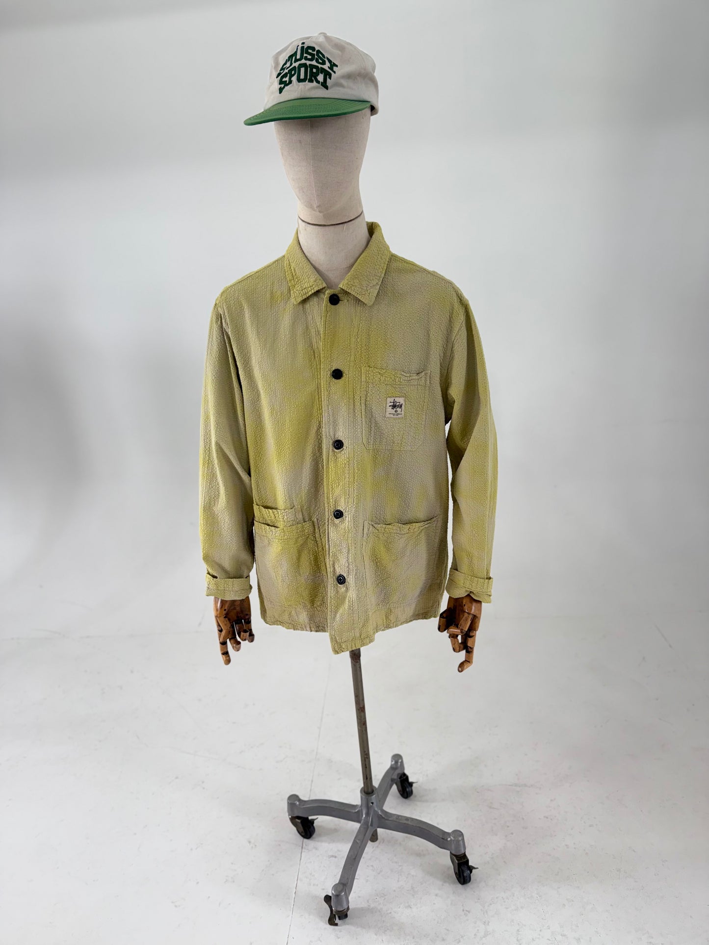 SS19 Stüssy overdyed seersucker chore jacket - Large