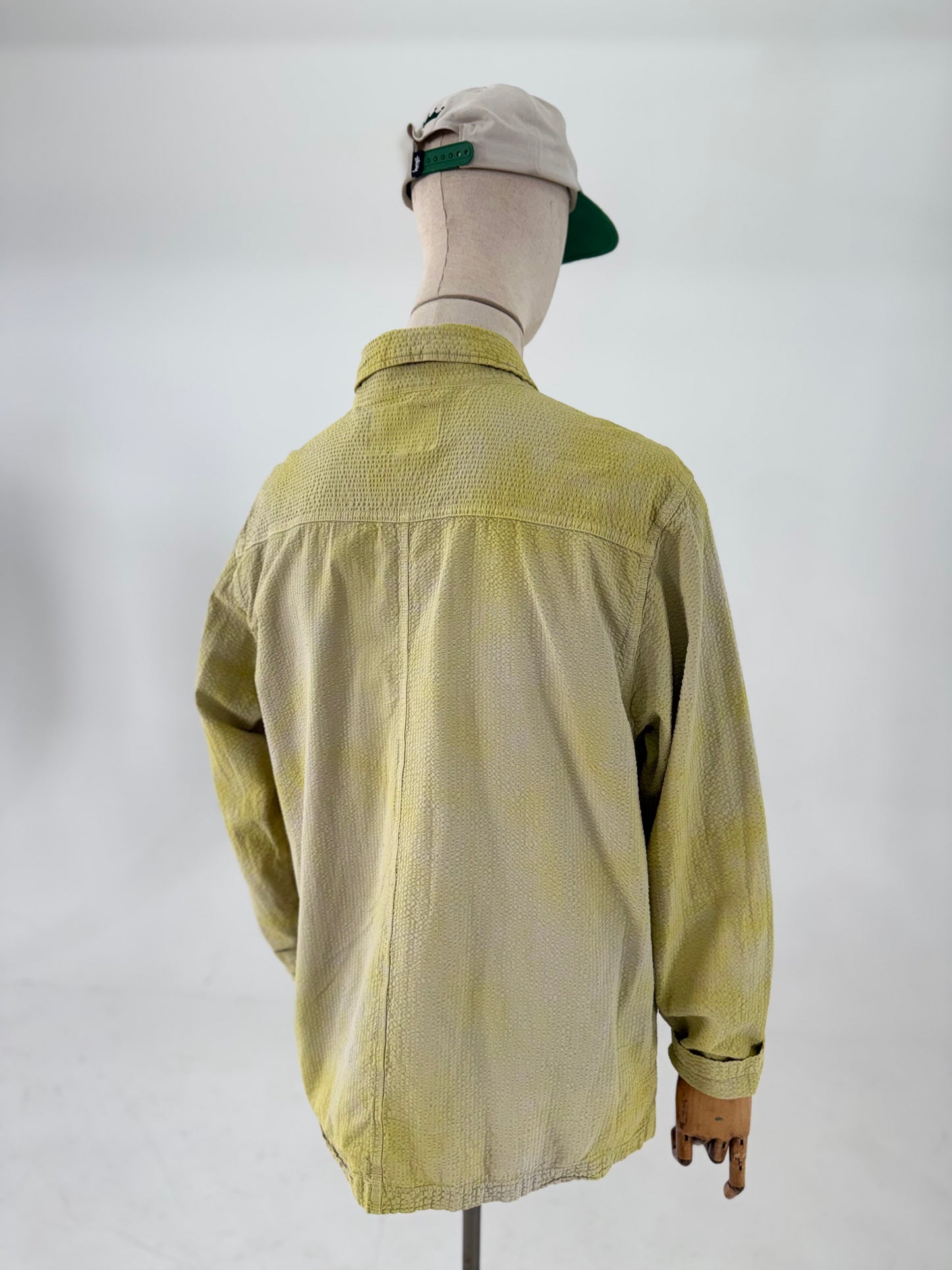 SS19 Stüssy overdyed seersucker chore jacket - Large