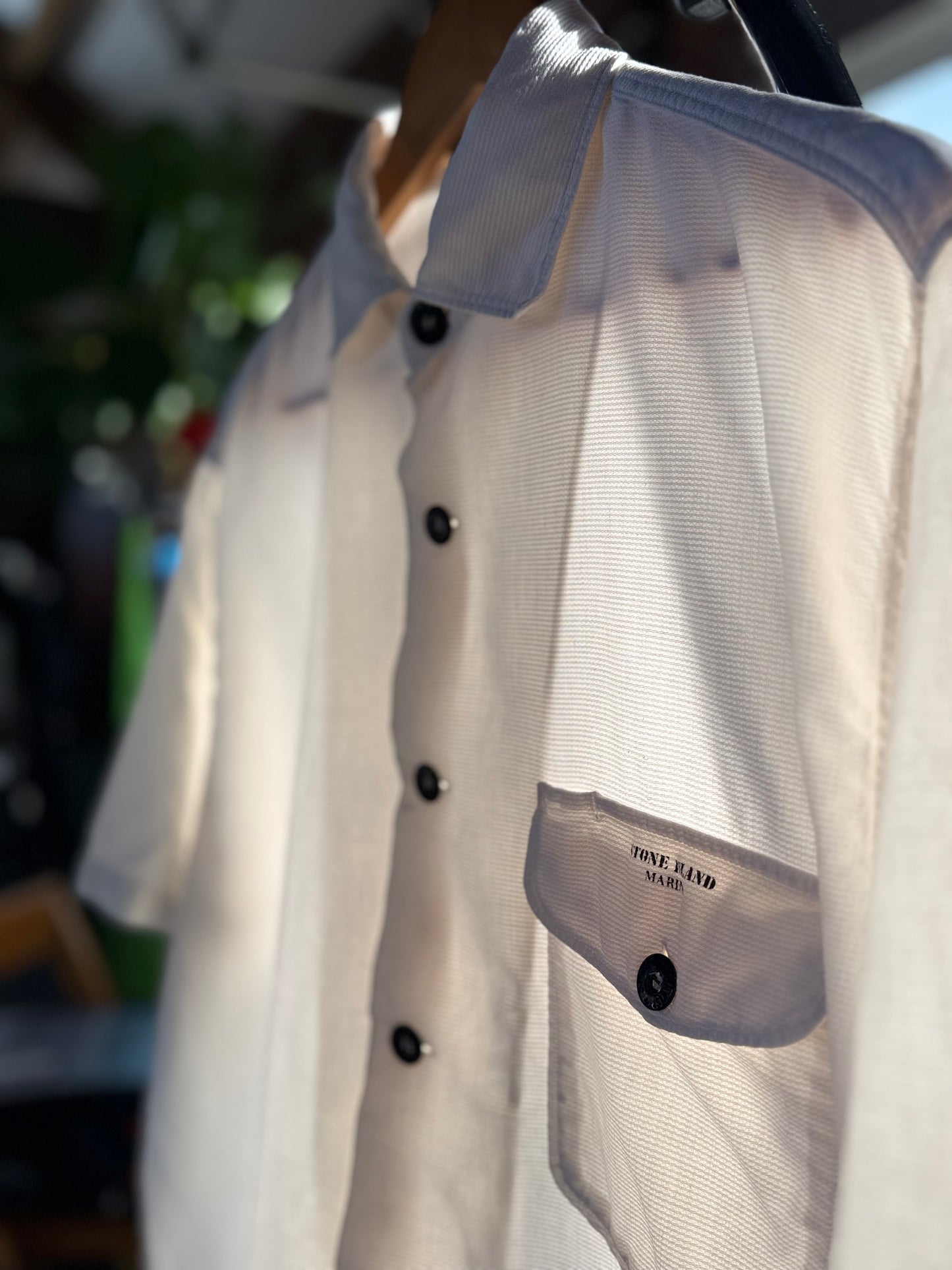 1996 Stone Island Marina waffle cotton shirt (Large)