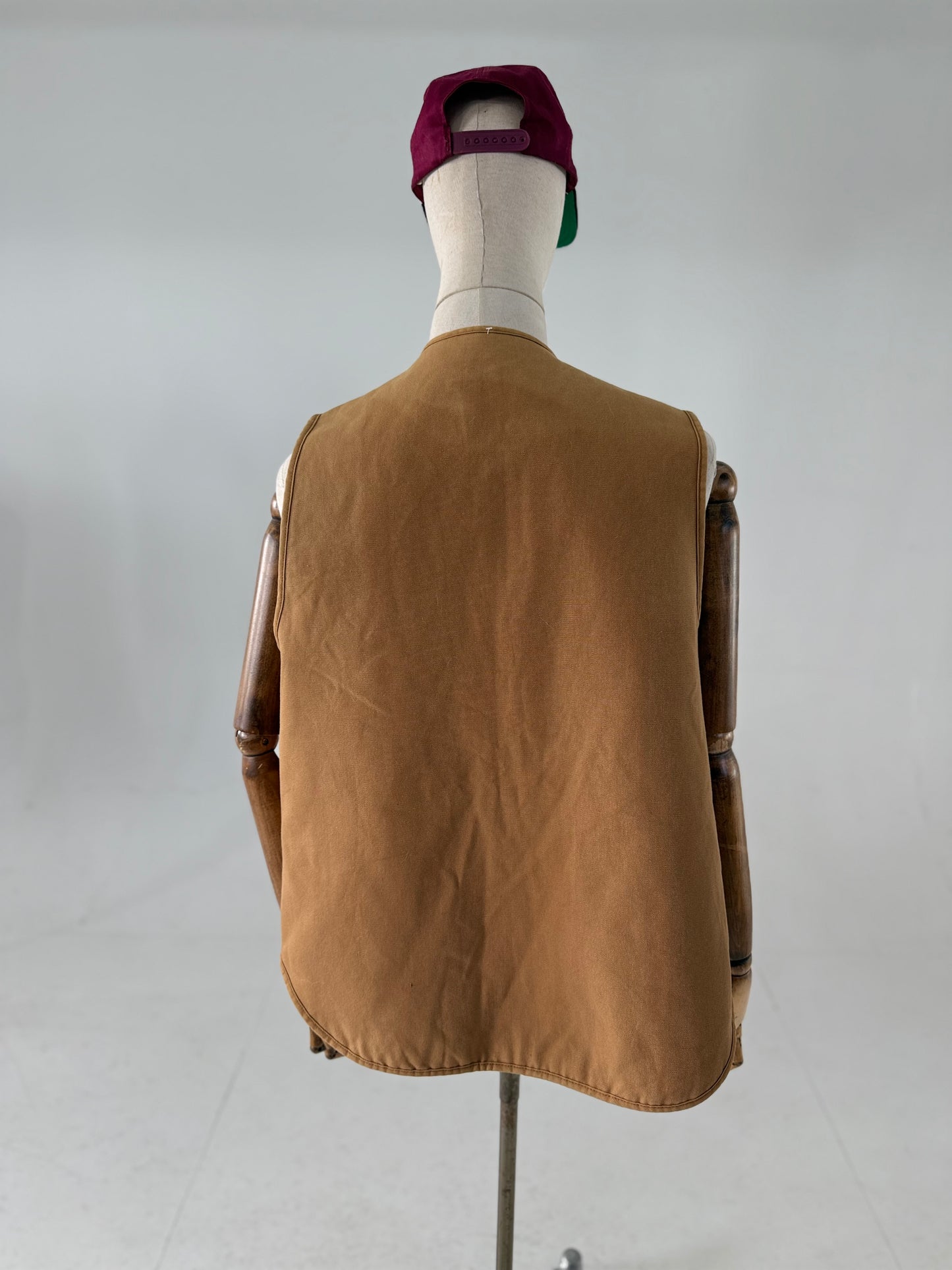 Vintage 80s Carhartt duck canvas shearling hunting vest XL