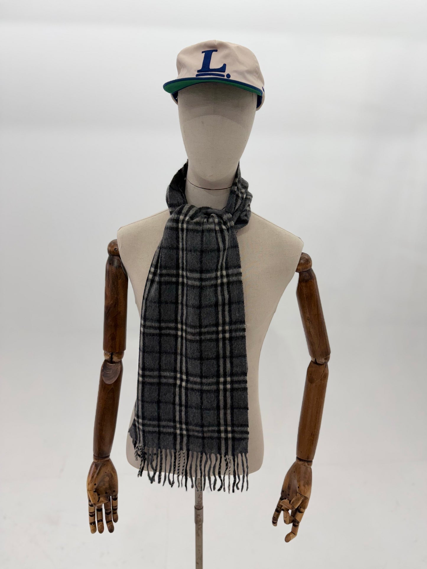 80s Burberrys of London Cashmere nova check scarf