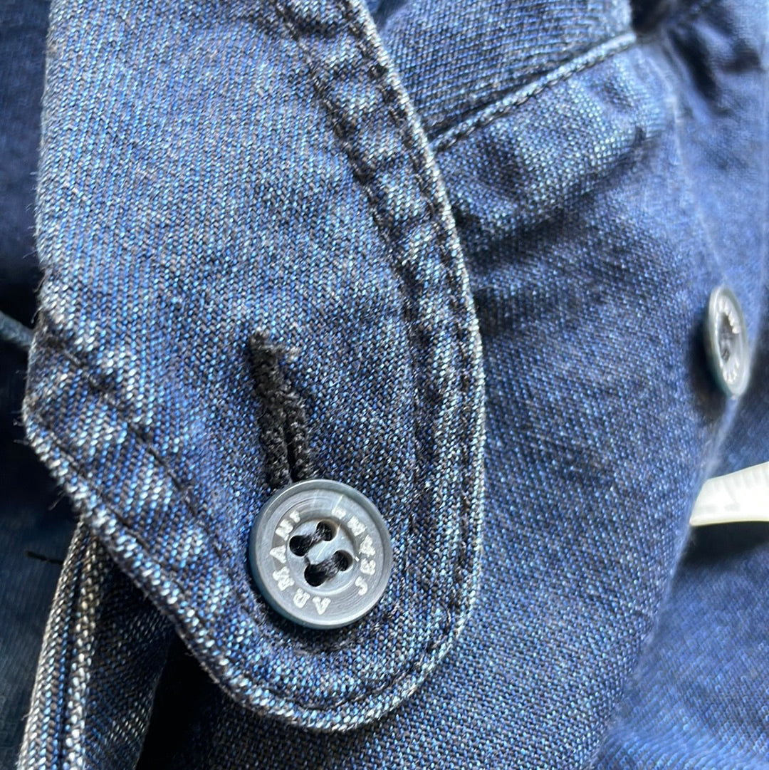 Early 90s Armani Jeans denim shawl collar duffle jacket (size 50)