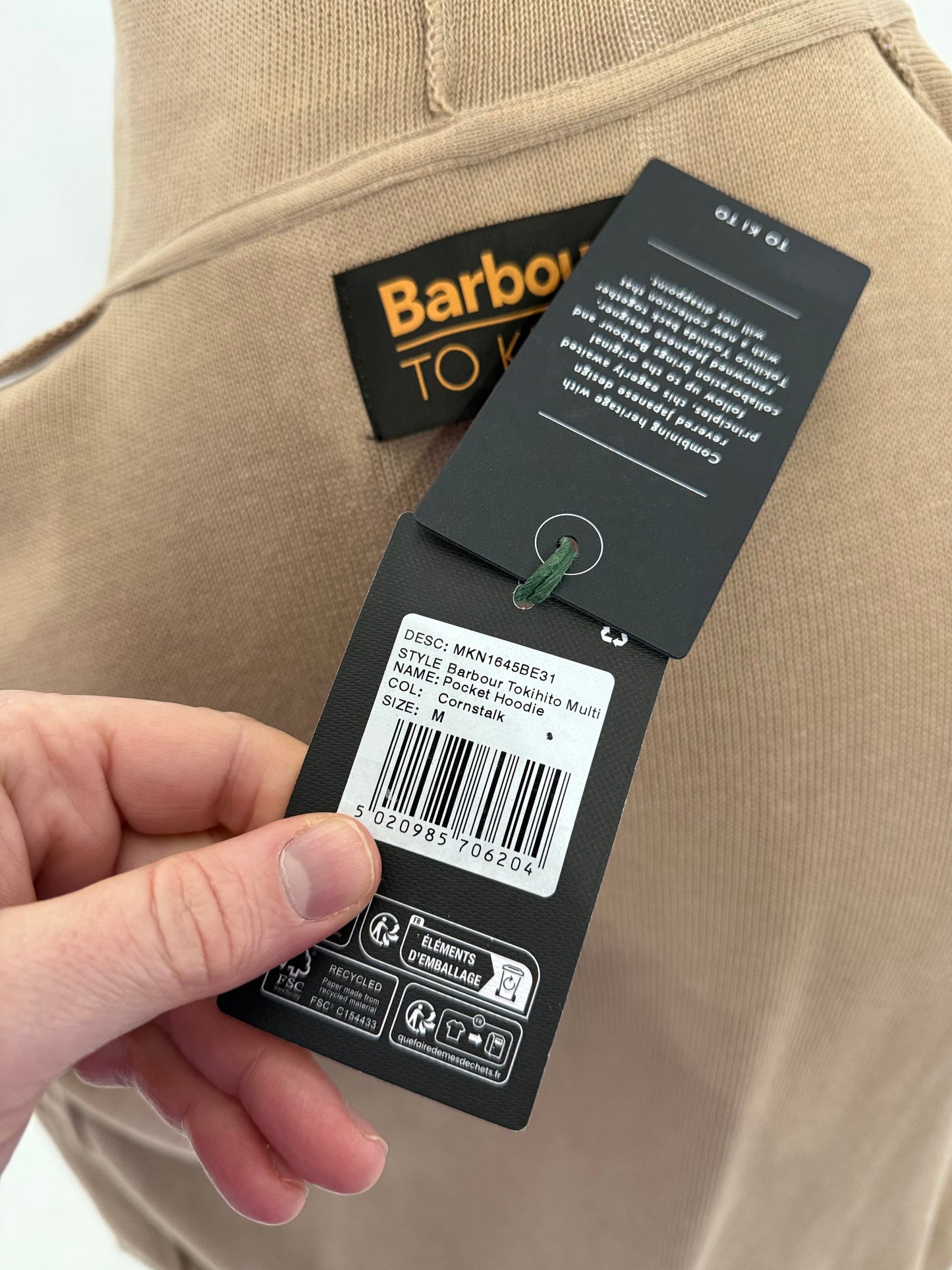 Barbour x To Ki To multi-pocket knitted hoodie - Medium (New)