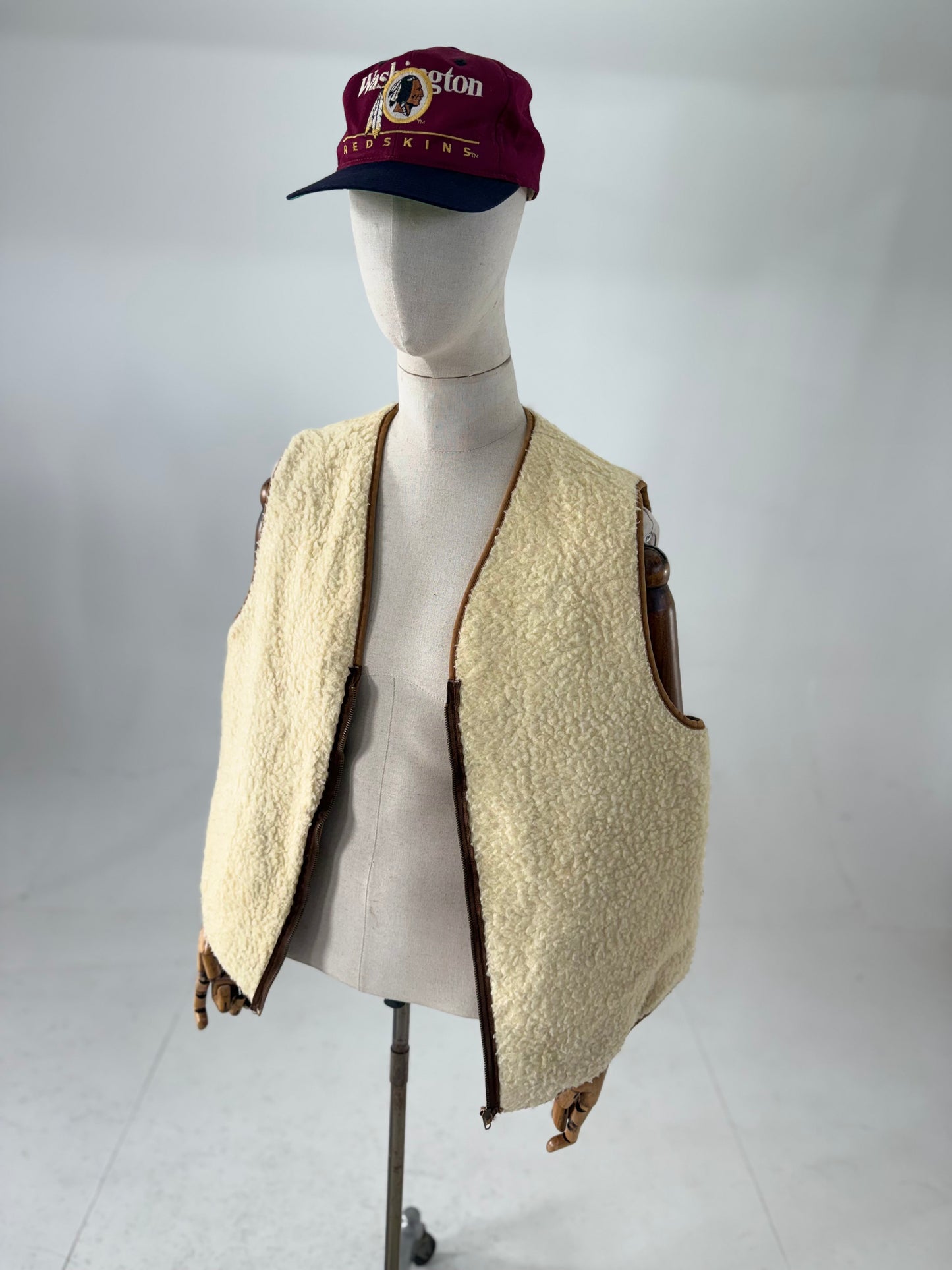 Vintage 80s Carhartt duck canvas shearling hunting vest XL