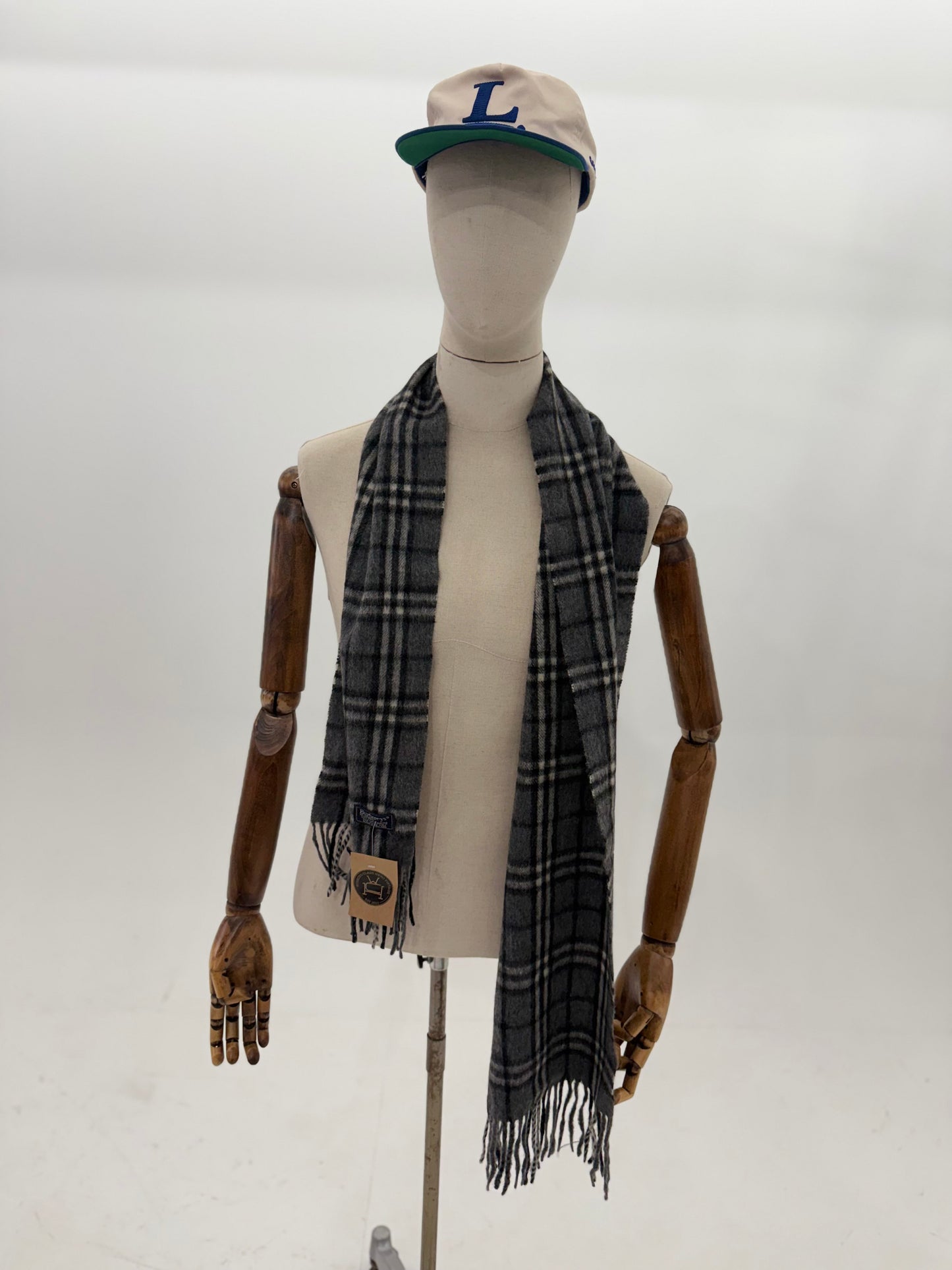 80s Burberrys of London Cashmere nova check scarf