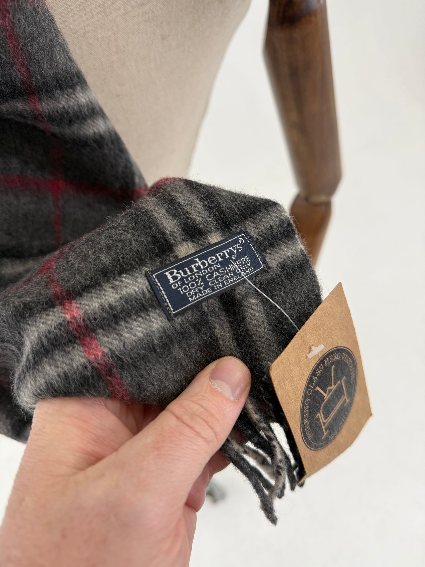 80s Burberrys of London Cashmere nova check scarf