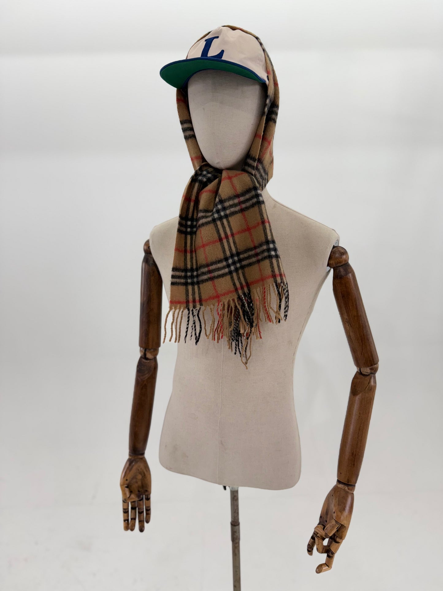 80s Burberry cashmere nova check scarf