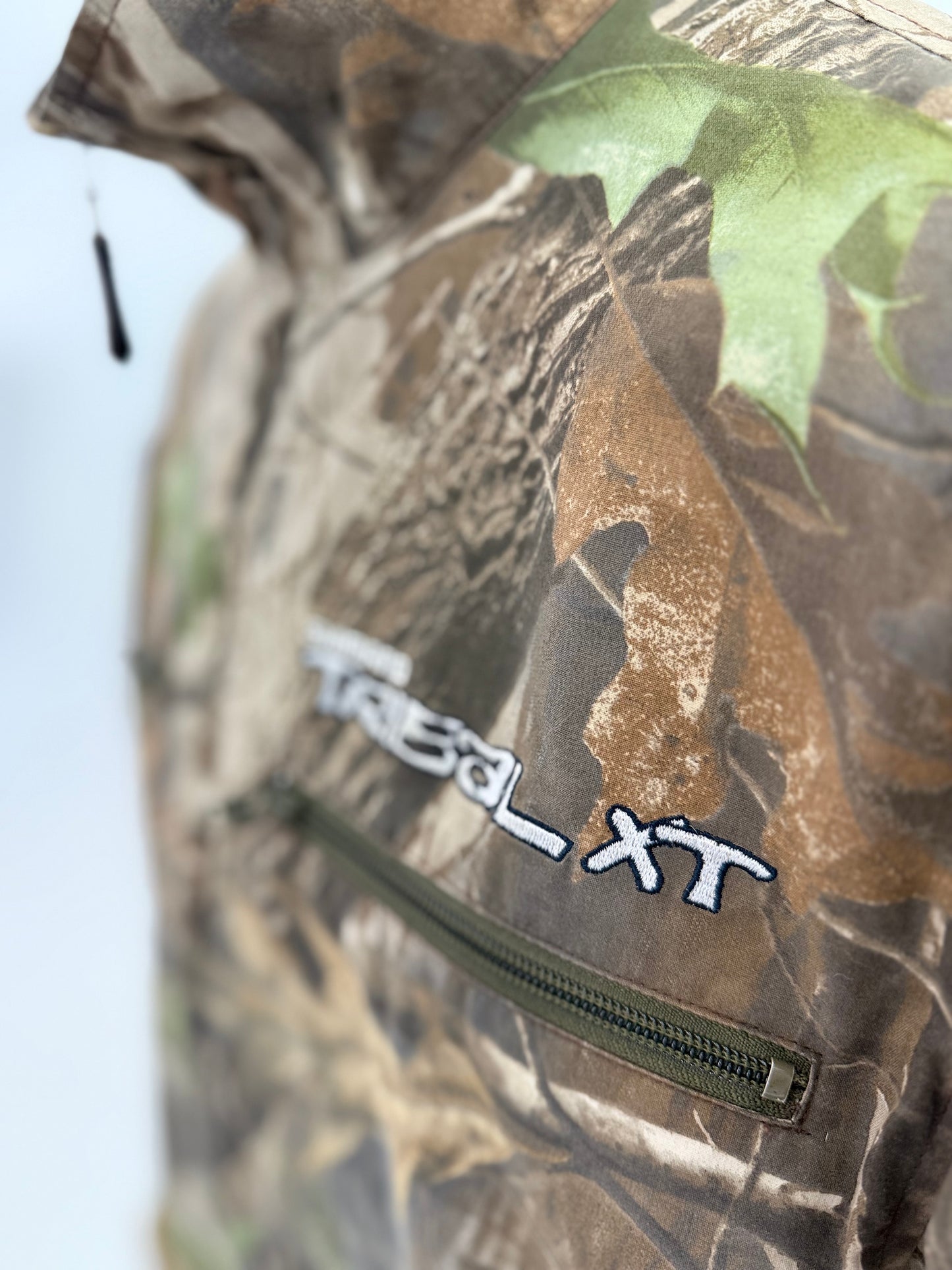 Vintage 90s Shimano Tribal XT real tree camo fishing shirt (Medium)