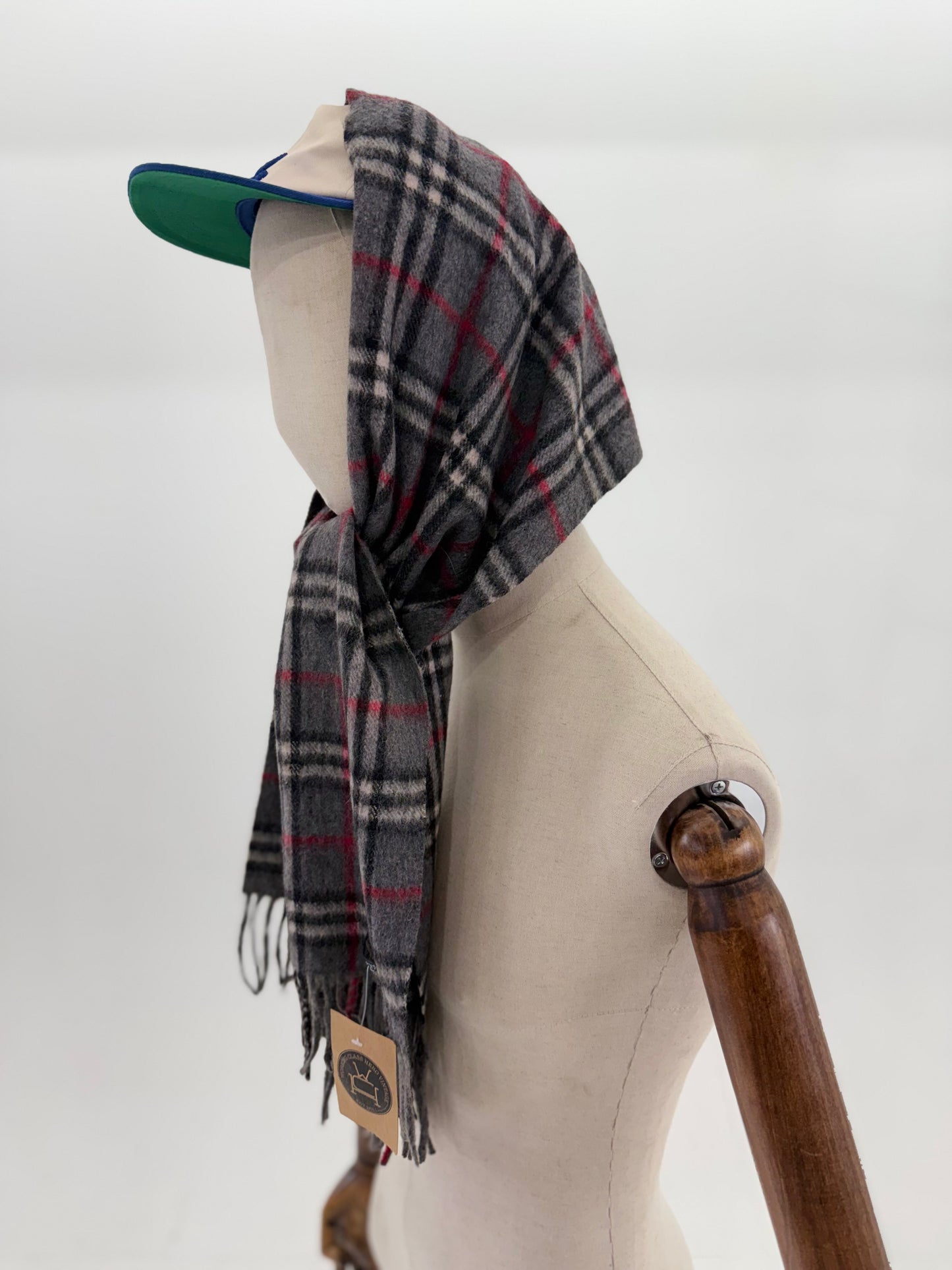 80s Burberry cashmere nova check scarf