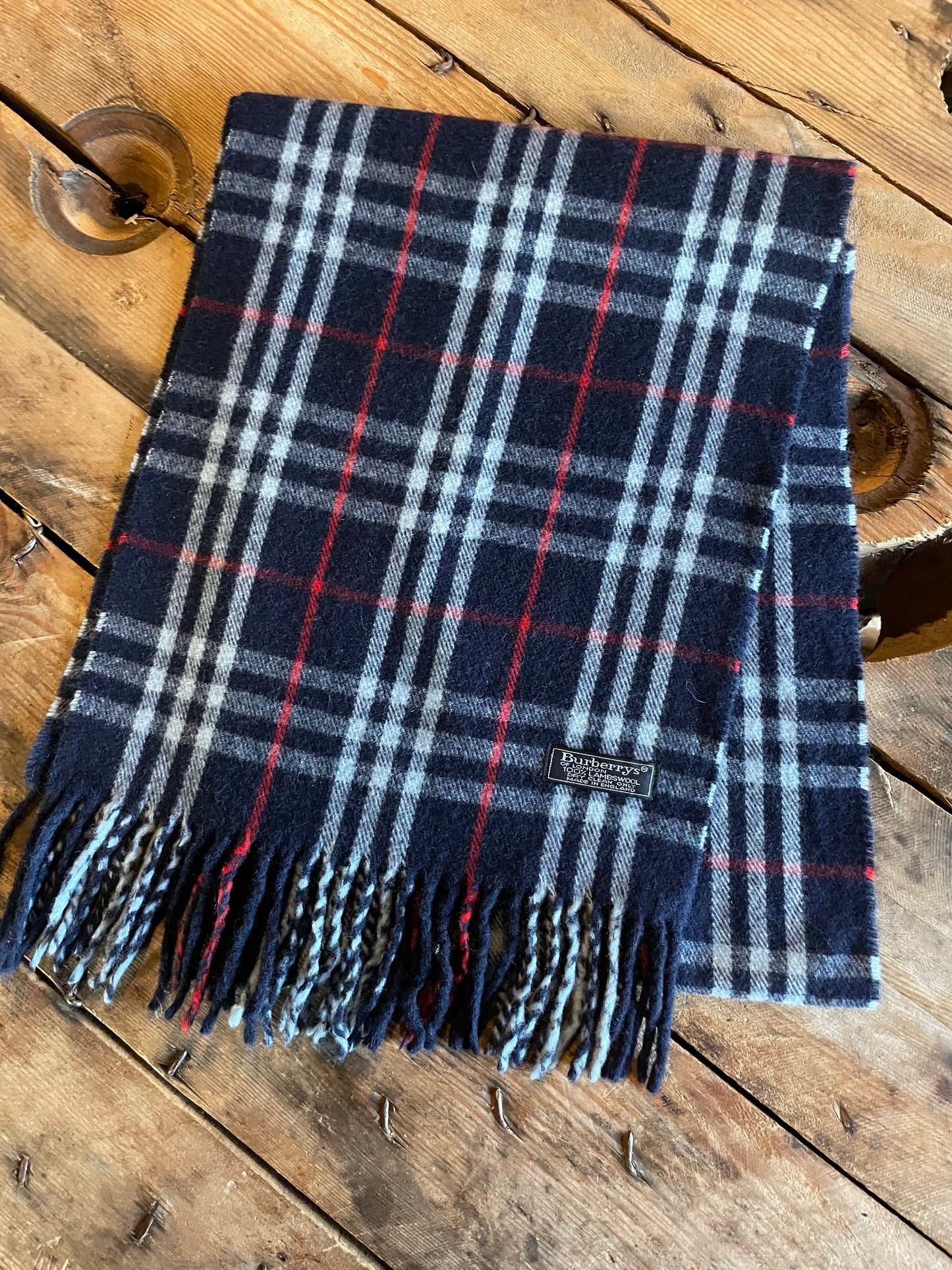 80s Burberry’s of London Lambswool nova check scarf