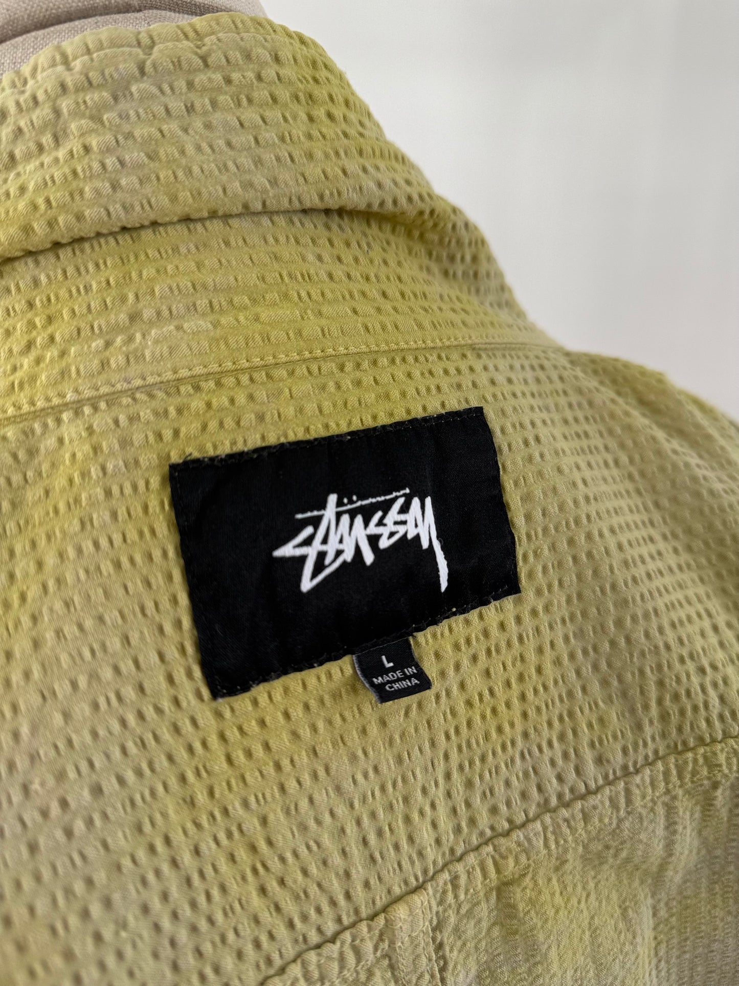 SS19 Stüssy overdyed seersucker chore jacket - Large