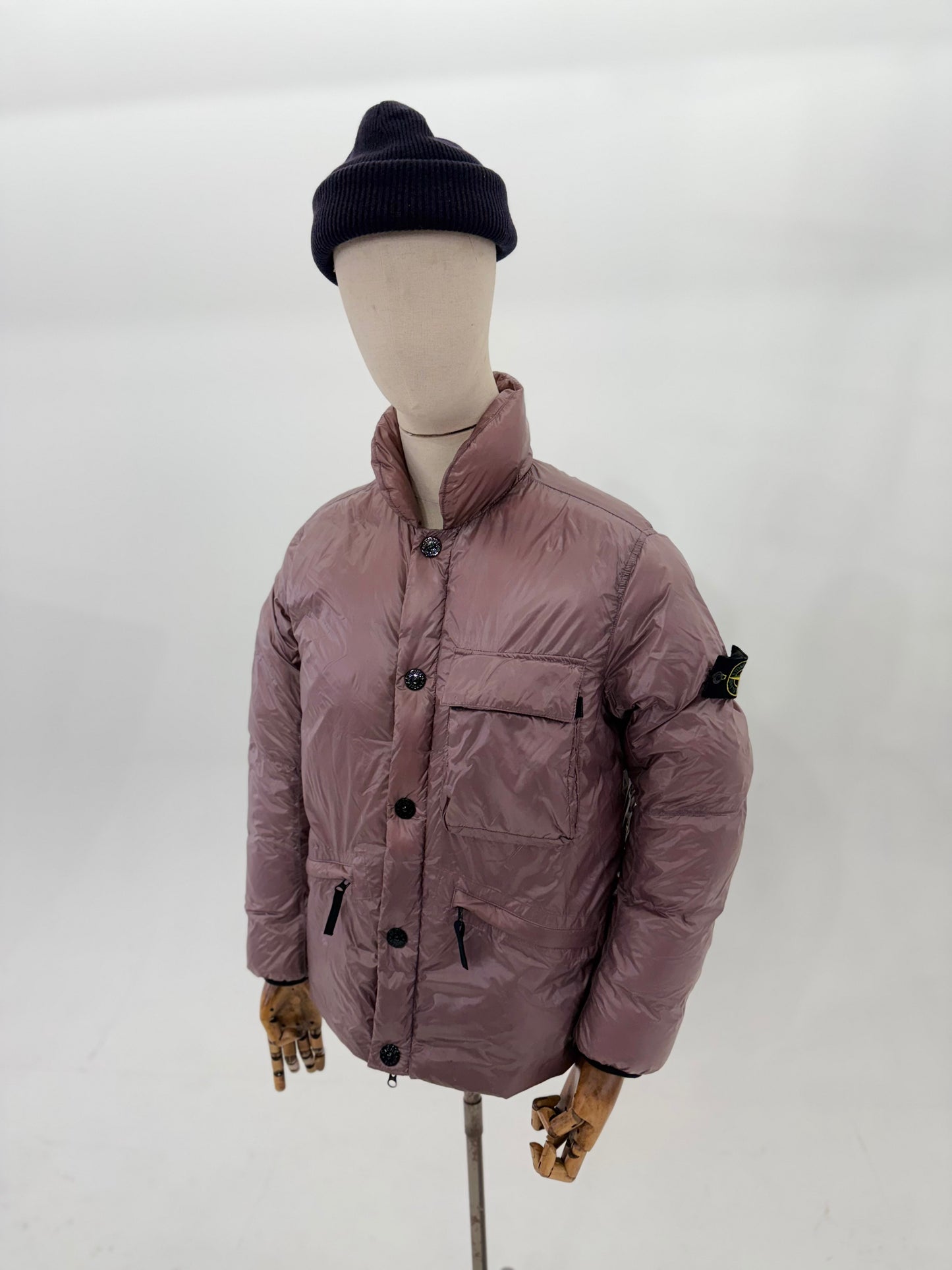 2018 Stone Island Pink Pertex Quantum Y Down Puffer Jacket - Medium