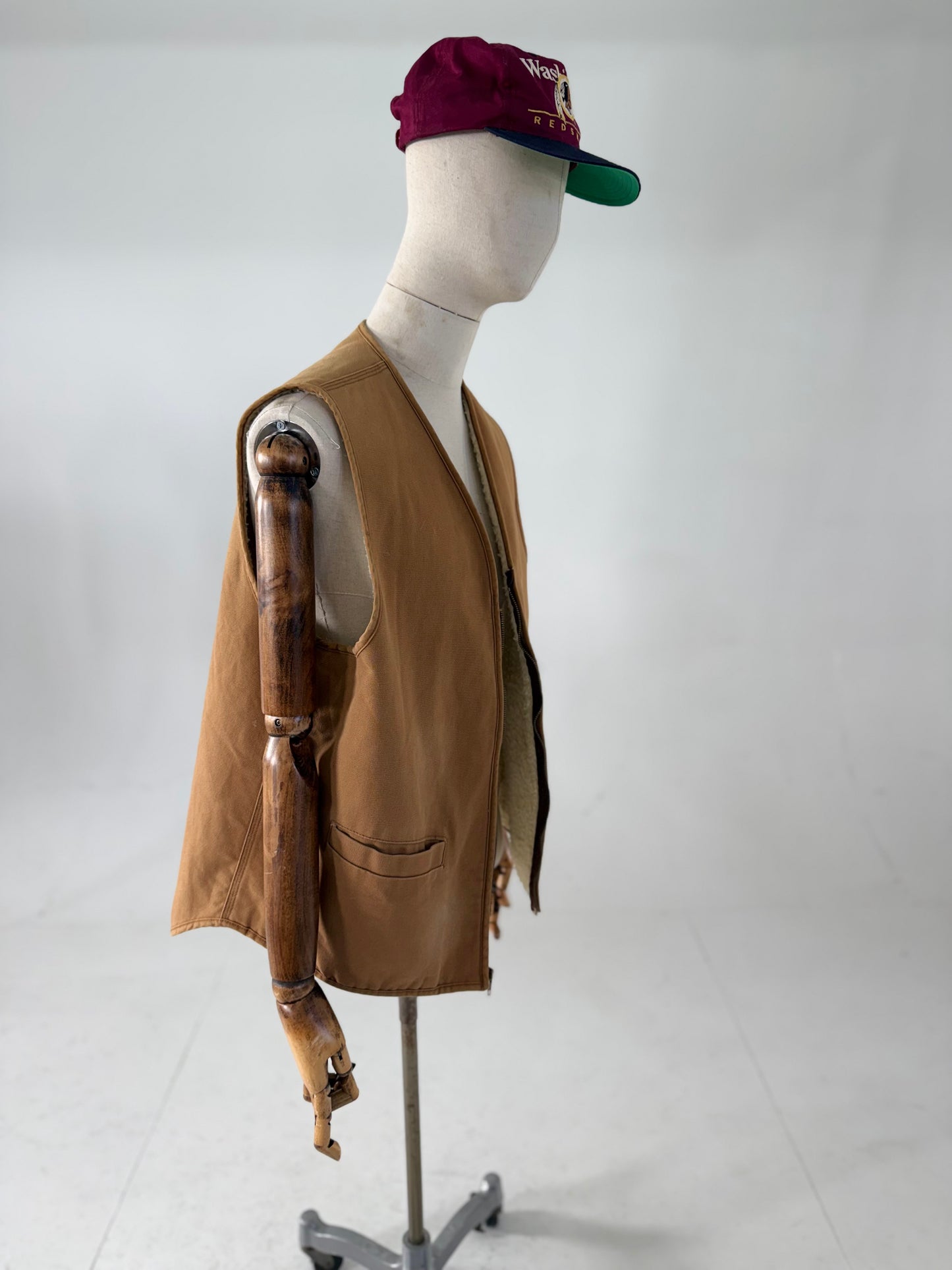 Vintage 80s Carhartt duck canvas shearling hunting vest XL