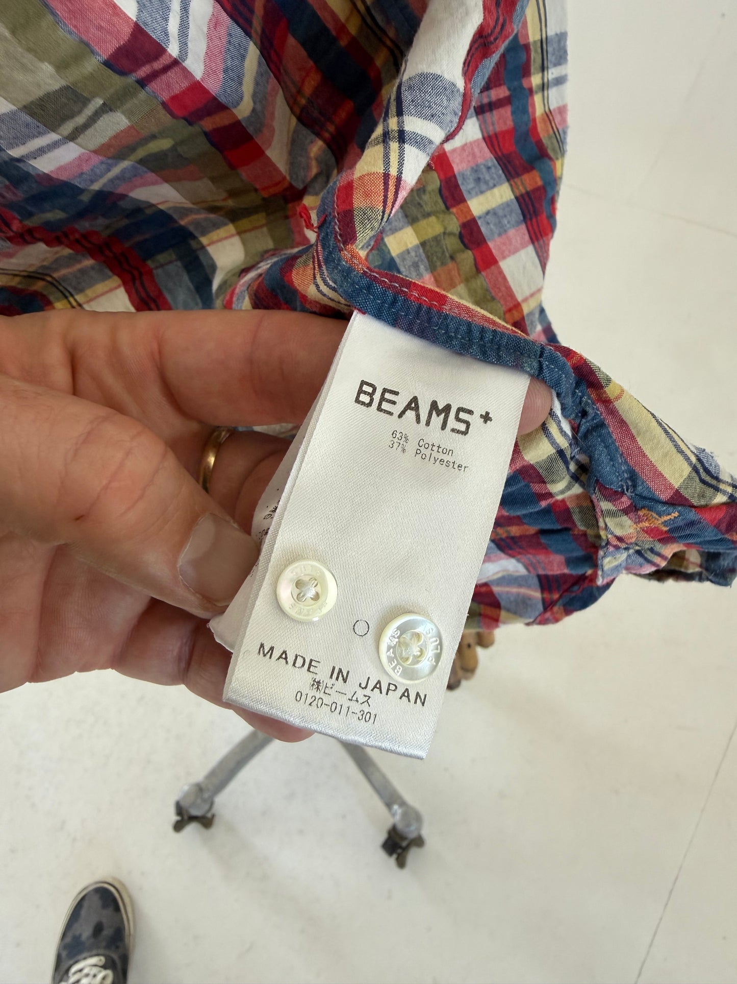 Beams Plus Indian Madras short sleeve shirt (Medium)