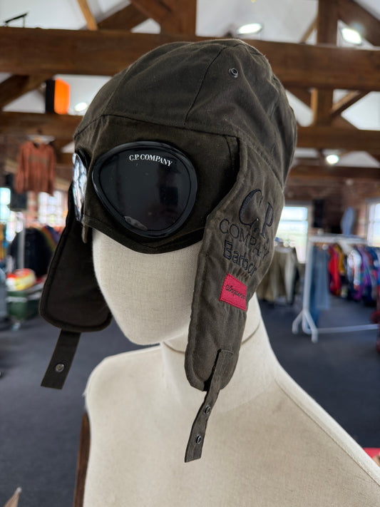 C.P Company x Barbour waxed trapper hat (New) Medium