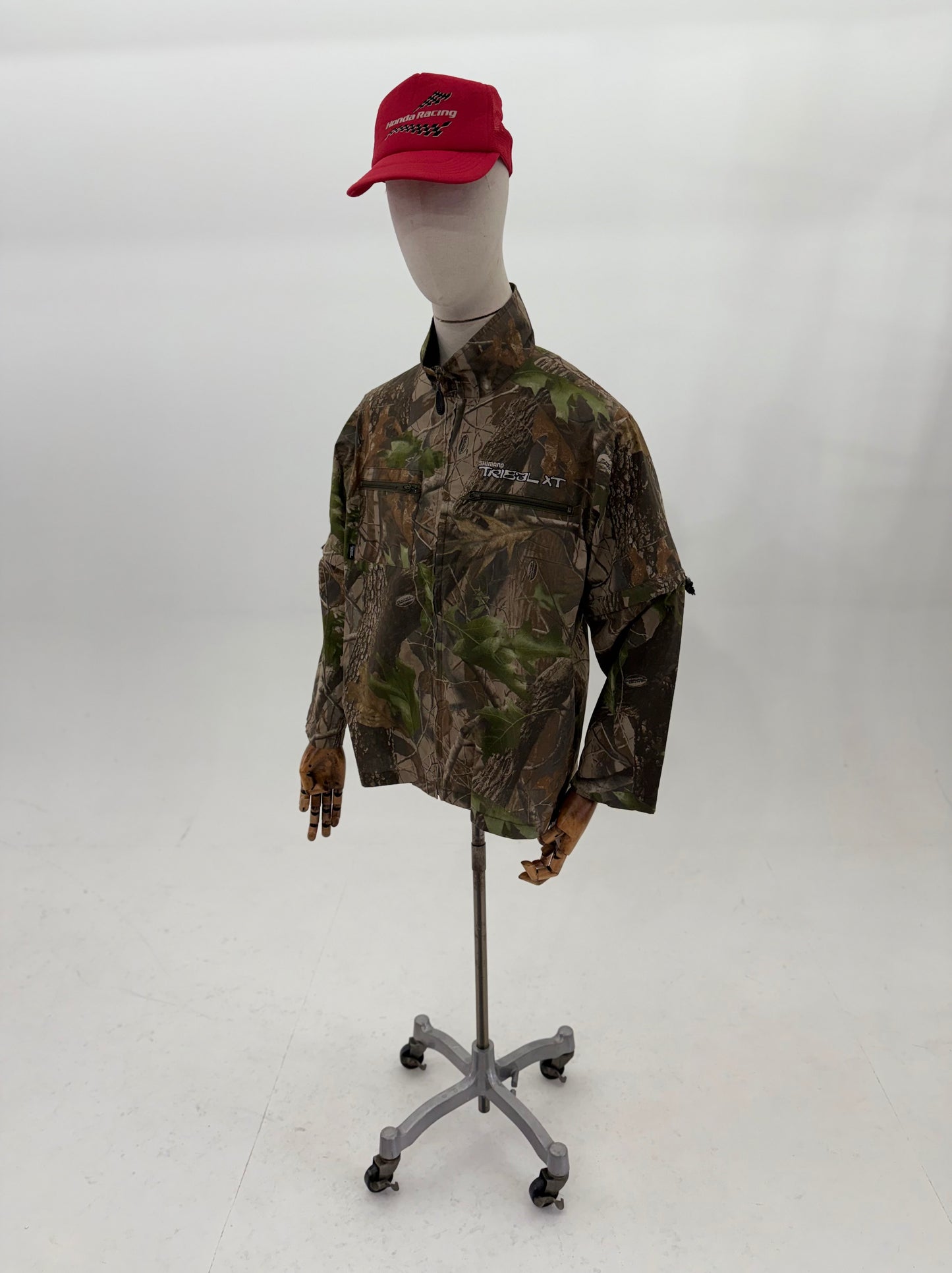 Vintage 90s Shimano Tribal XT real tree camo fishing shirt (Medium)