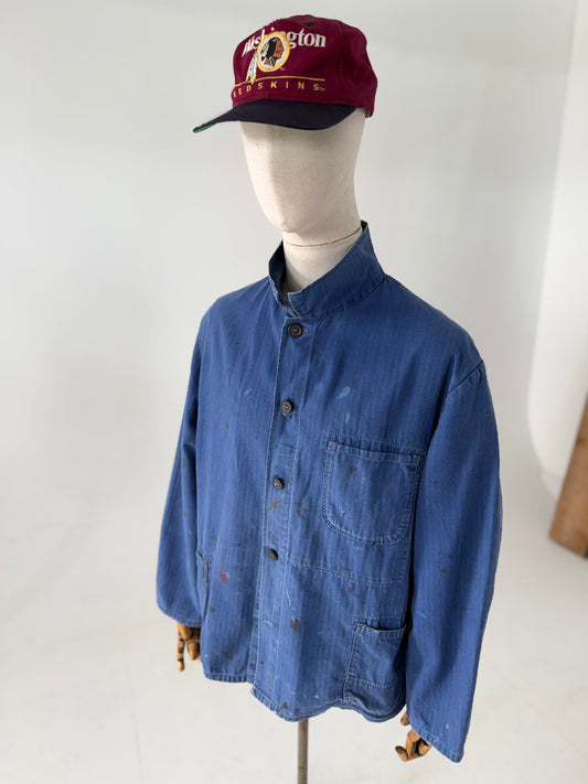 Vintage HBT French Sanforized Herringbone cotton chore jacket XL
