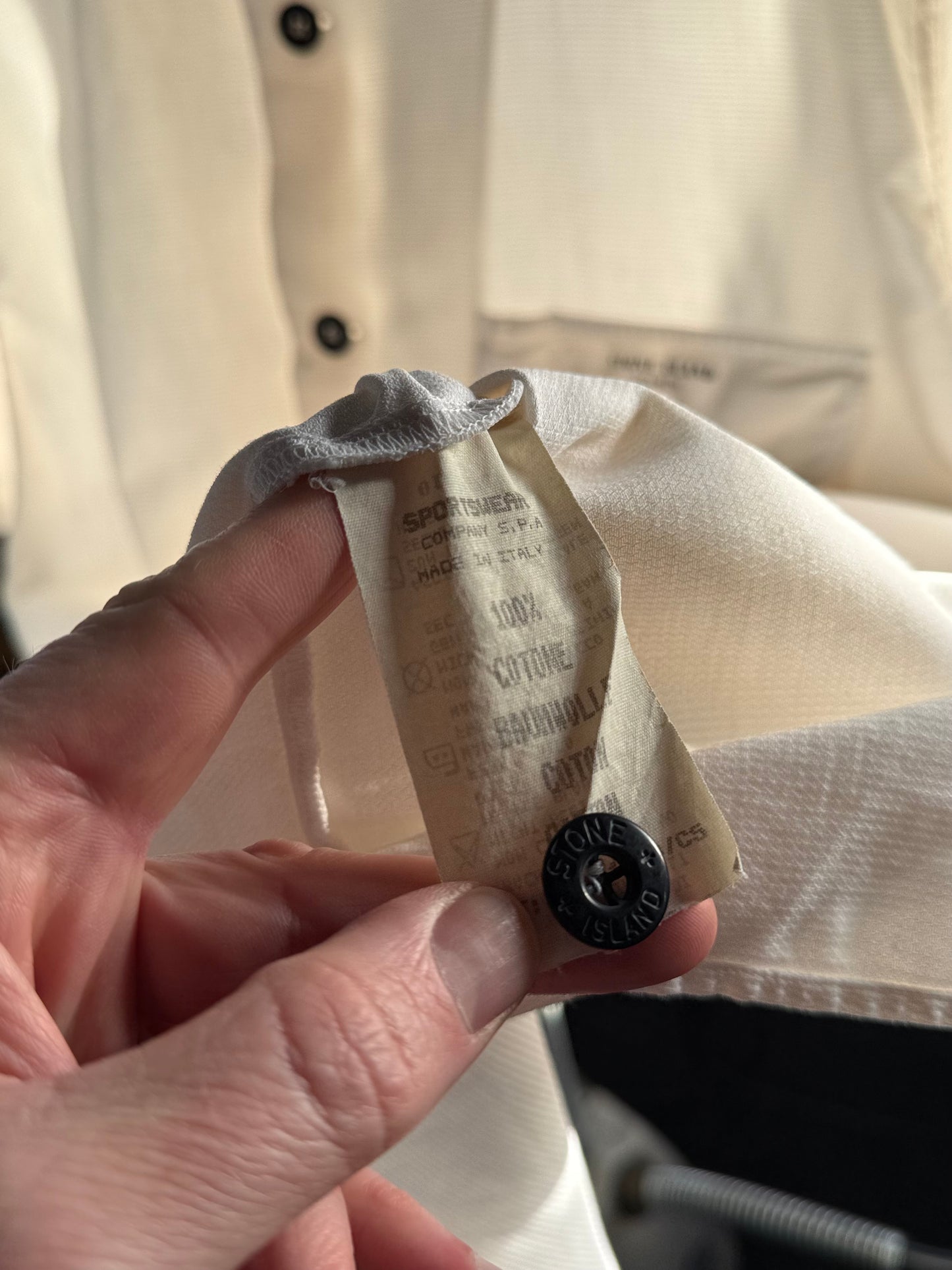 1996 Stone Island Marina waffle cotton shirt (Large)