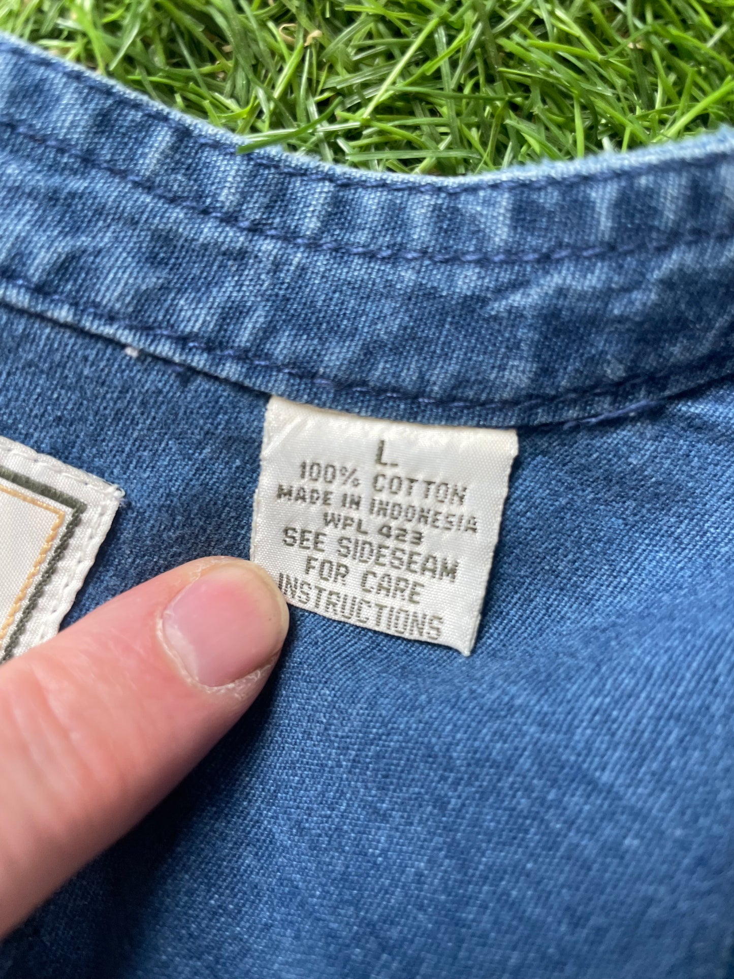 90s Levi’s Blue tab grandad collar utility shirt (L)