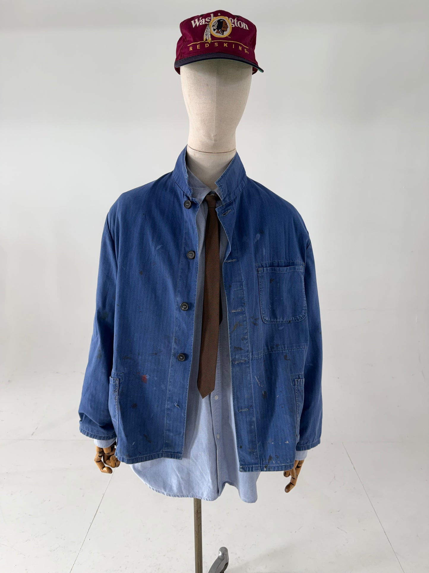 Vintage HBT French Sanforized Herringbone cotton chore jacket XL